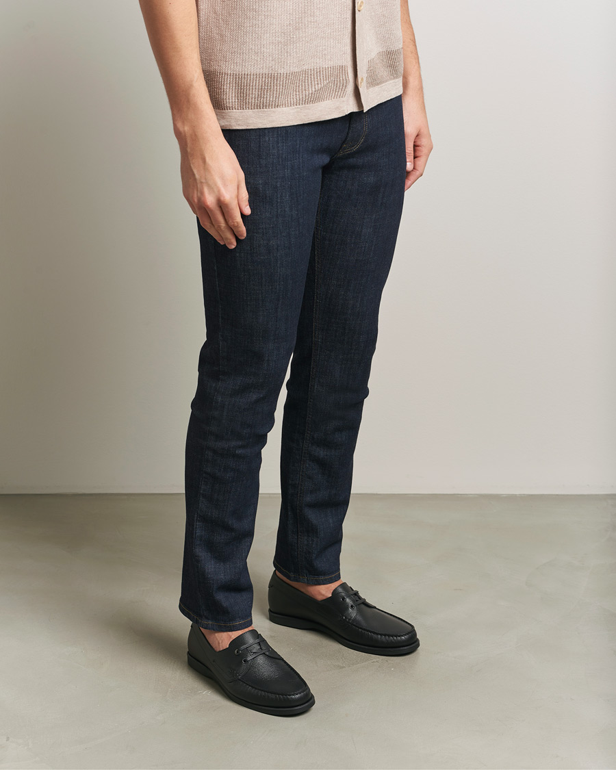 Herr | Seglarskor | Brioni | Grain Leather Boat Shoes Black Calf