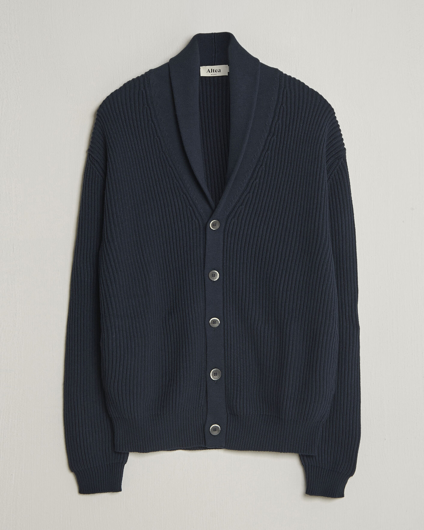 Herr | Tröjor | Altea | Cotton/Cashmere Shawl Cardigan Navy
