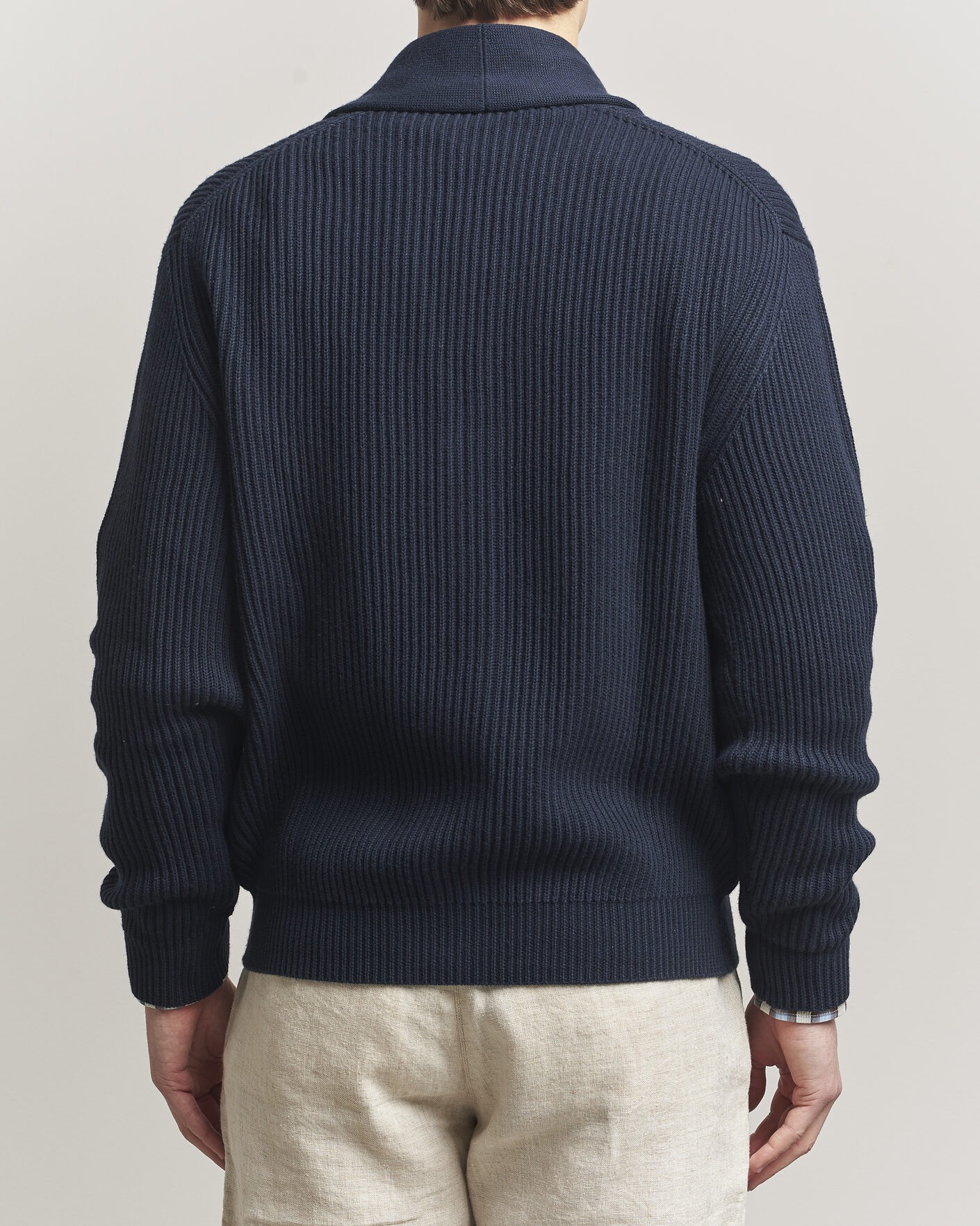 Herr | Tröjor | Altea | Cotton/Cashmere Shawl Cardigan Navy