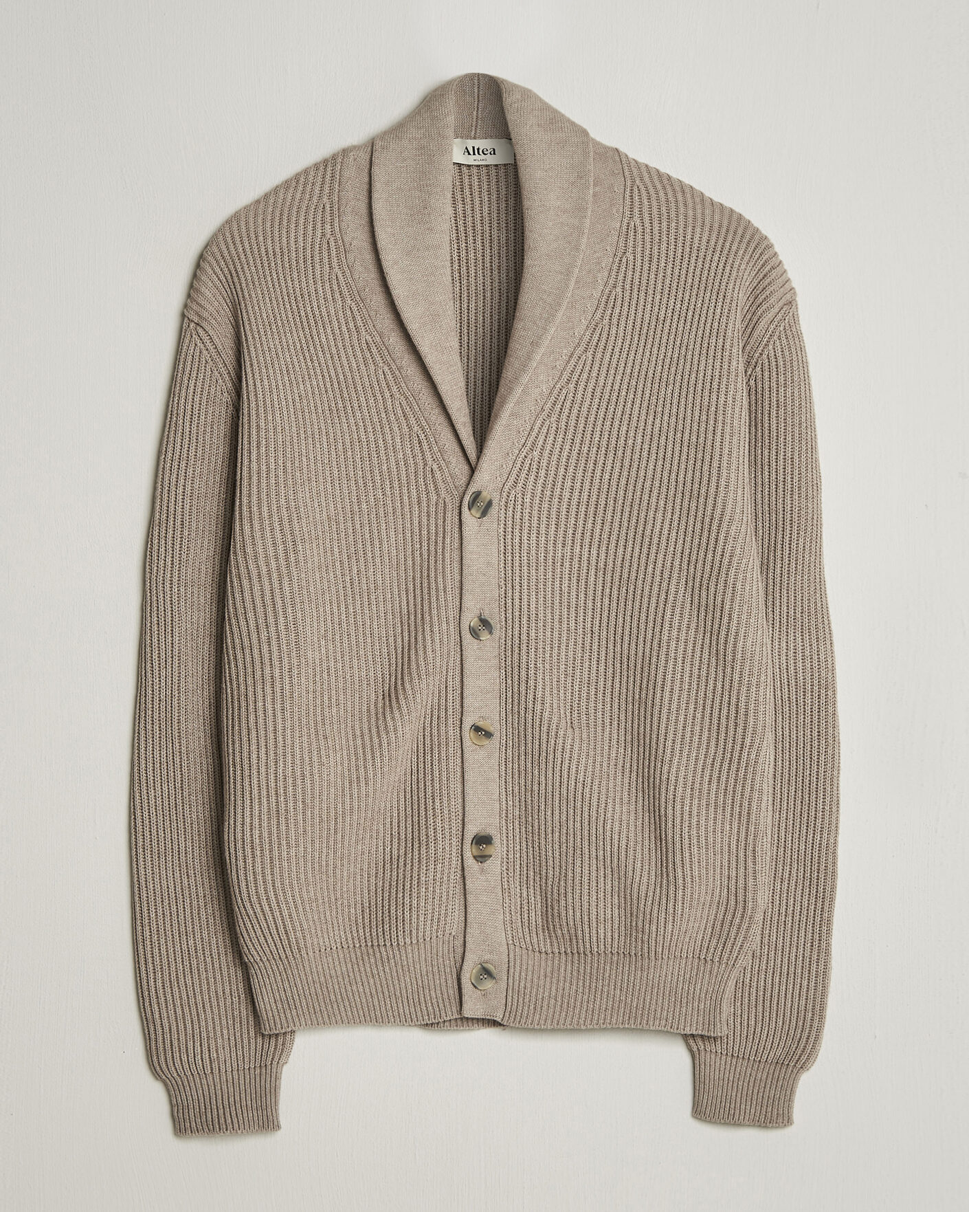 Herr | Tröjor | Altea | Cotton/Cashmere Shawl Cardigan Taupe