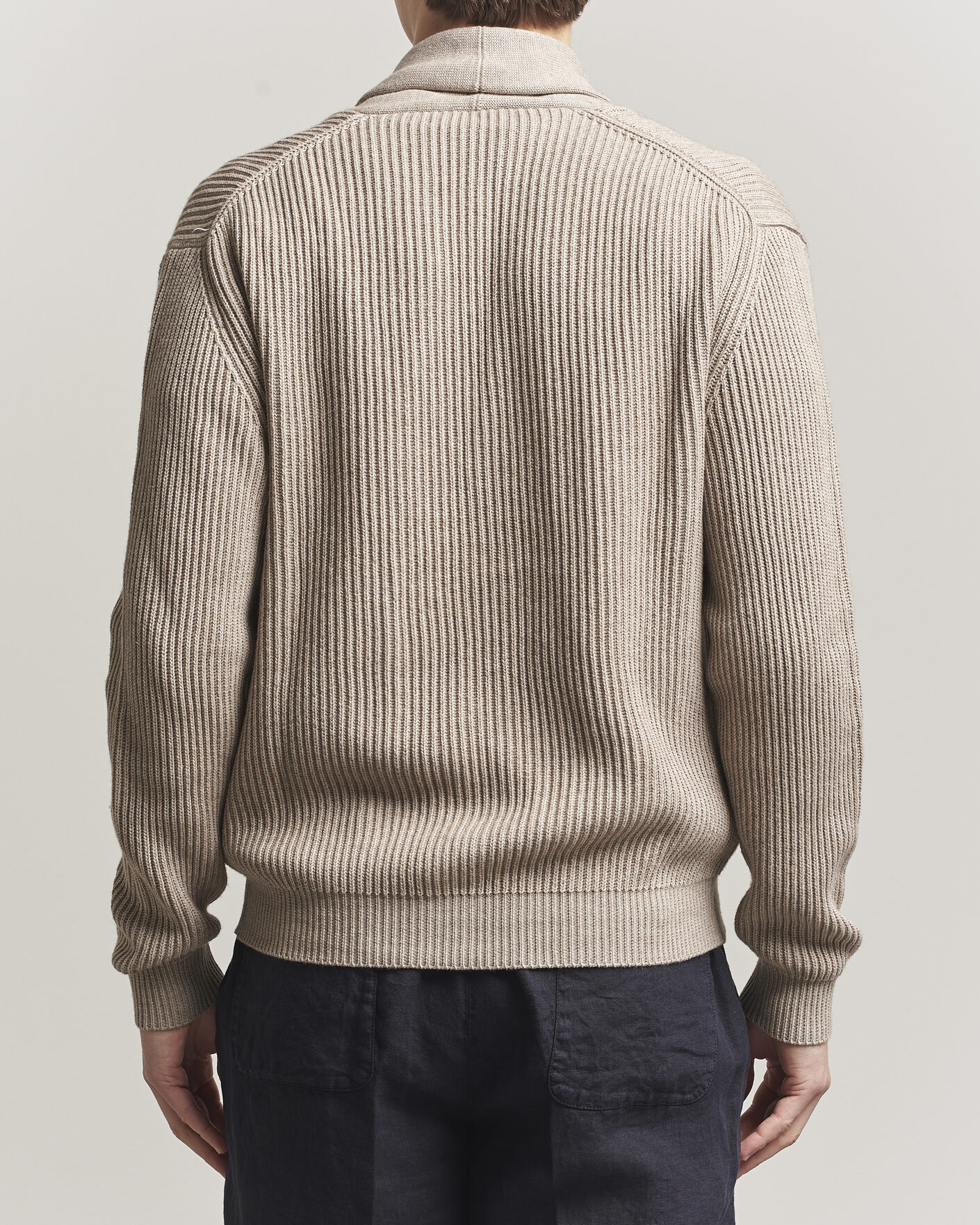 Herr | Tröjor | Altea | Cotton/Cashmere Shawl Cardigan Taupe
