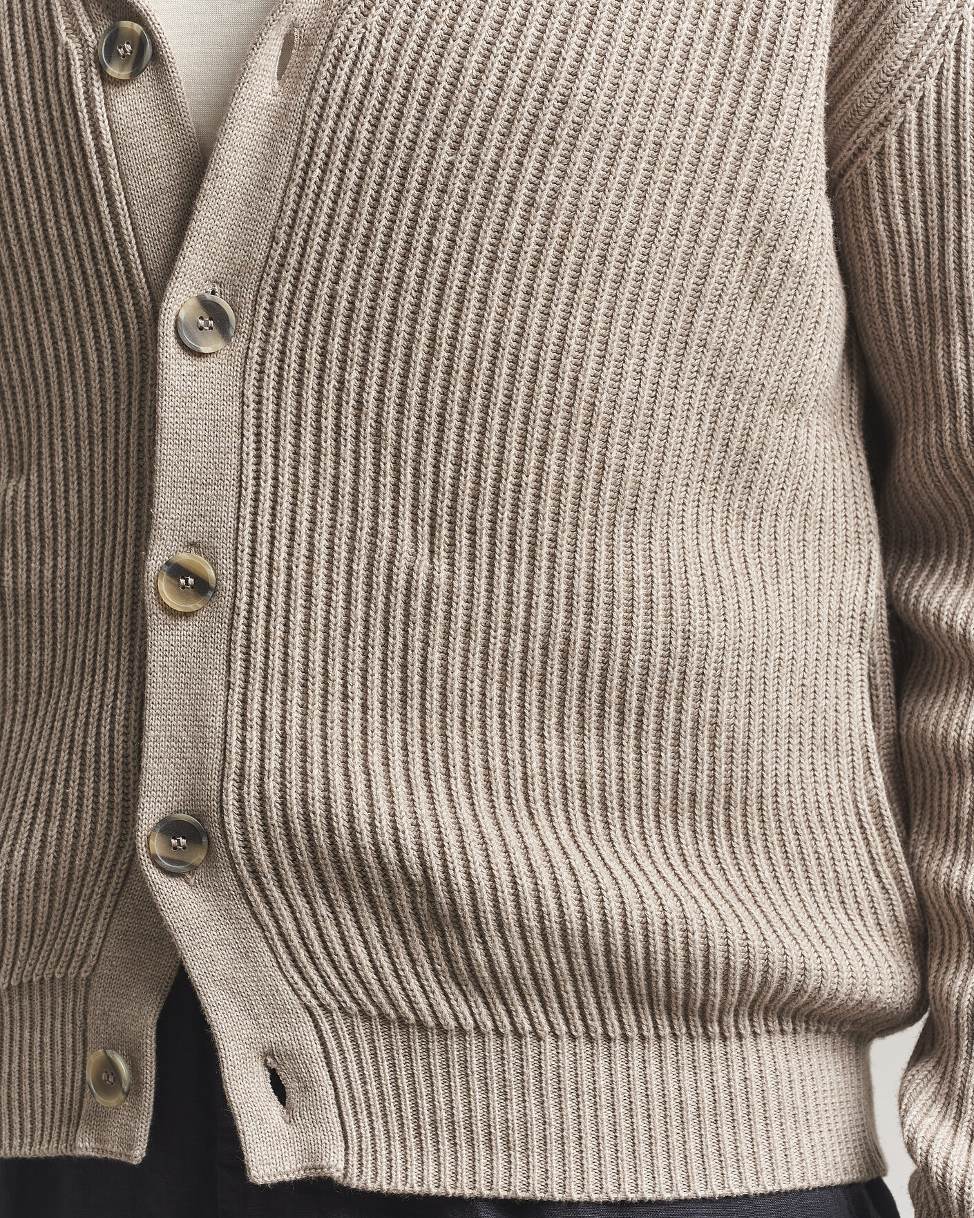 Herr | Tröjor | Altea | Cotton/Cashmere Shawl Cardigan Taupe
