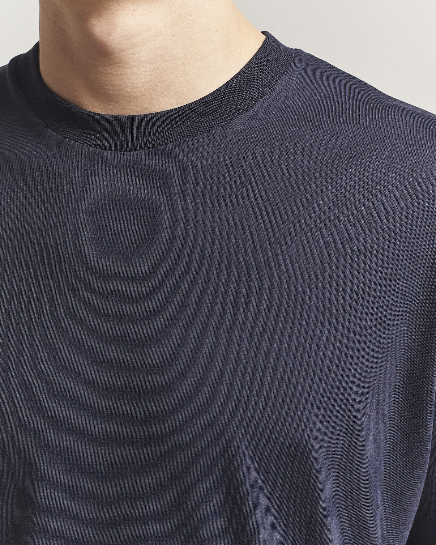 Herr | T-Shirts | Altea | Cotton/Stretch Knitted T-Shirt Navy