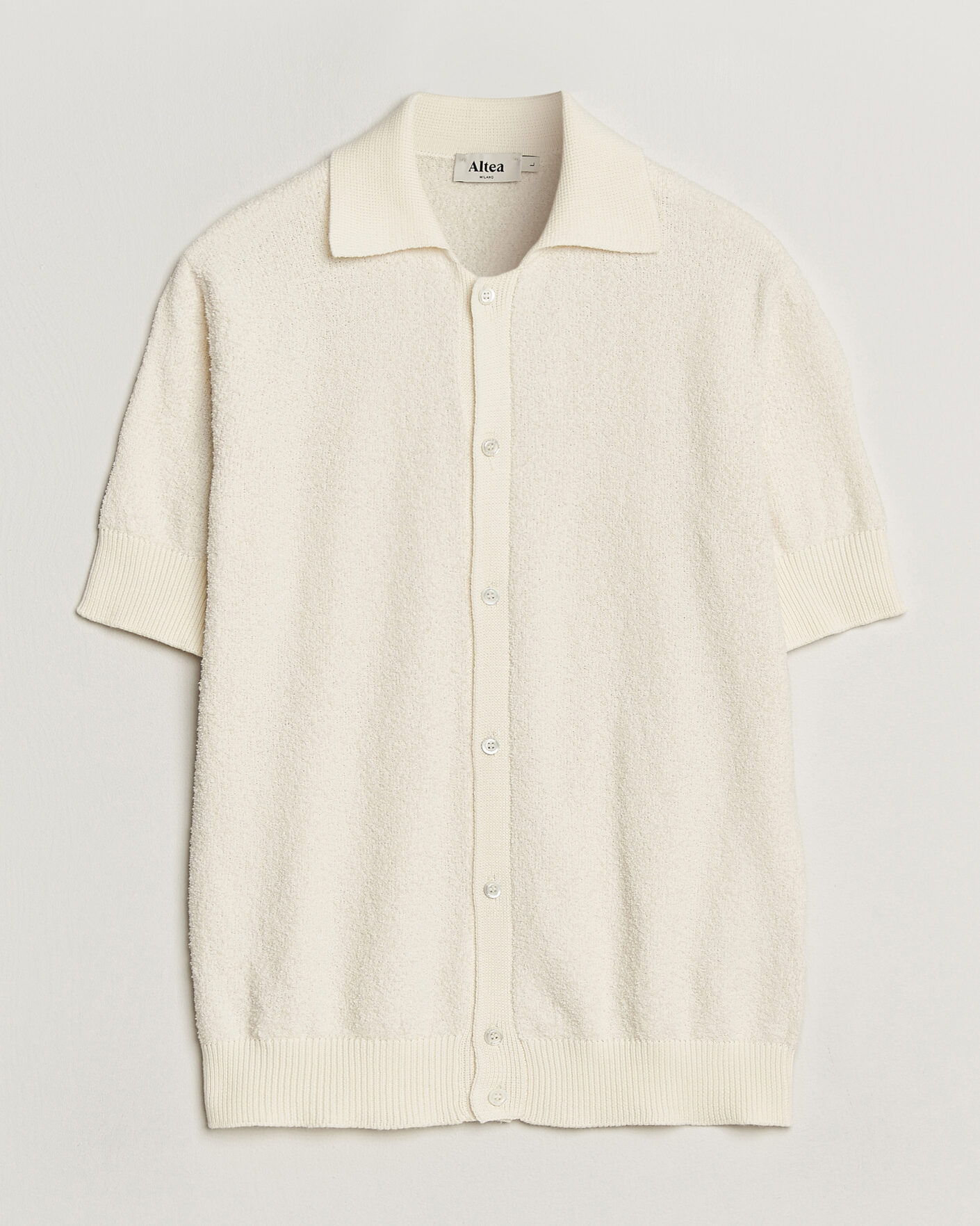 Herr | Skjortor | Altea | Soft Boucle Resort Shirt Off White