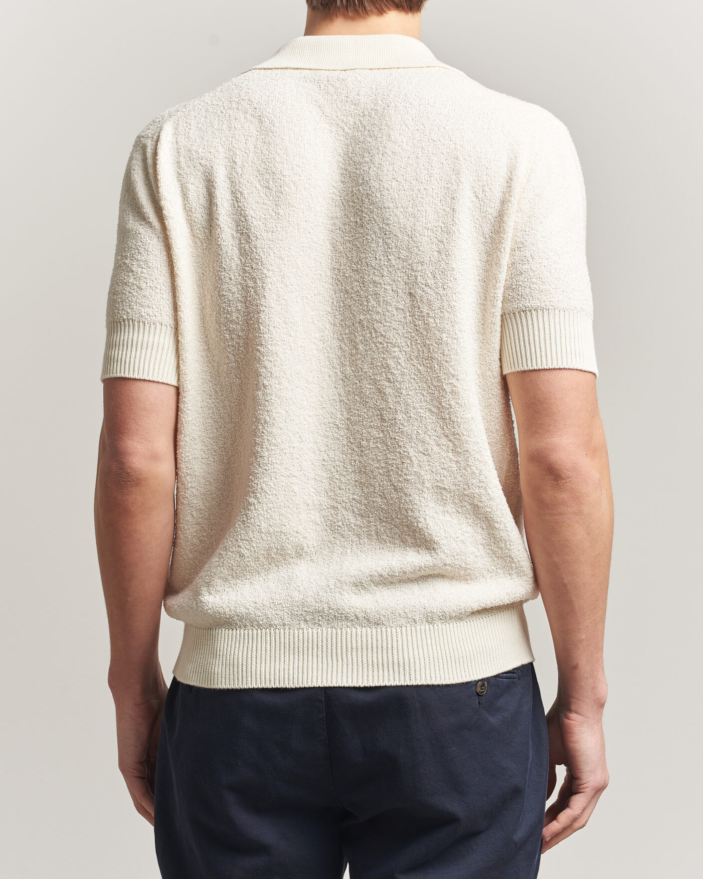 Herr | Skjortor | Altea | Soft Boucle Resort Shirt Off White