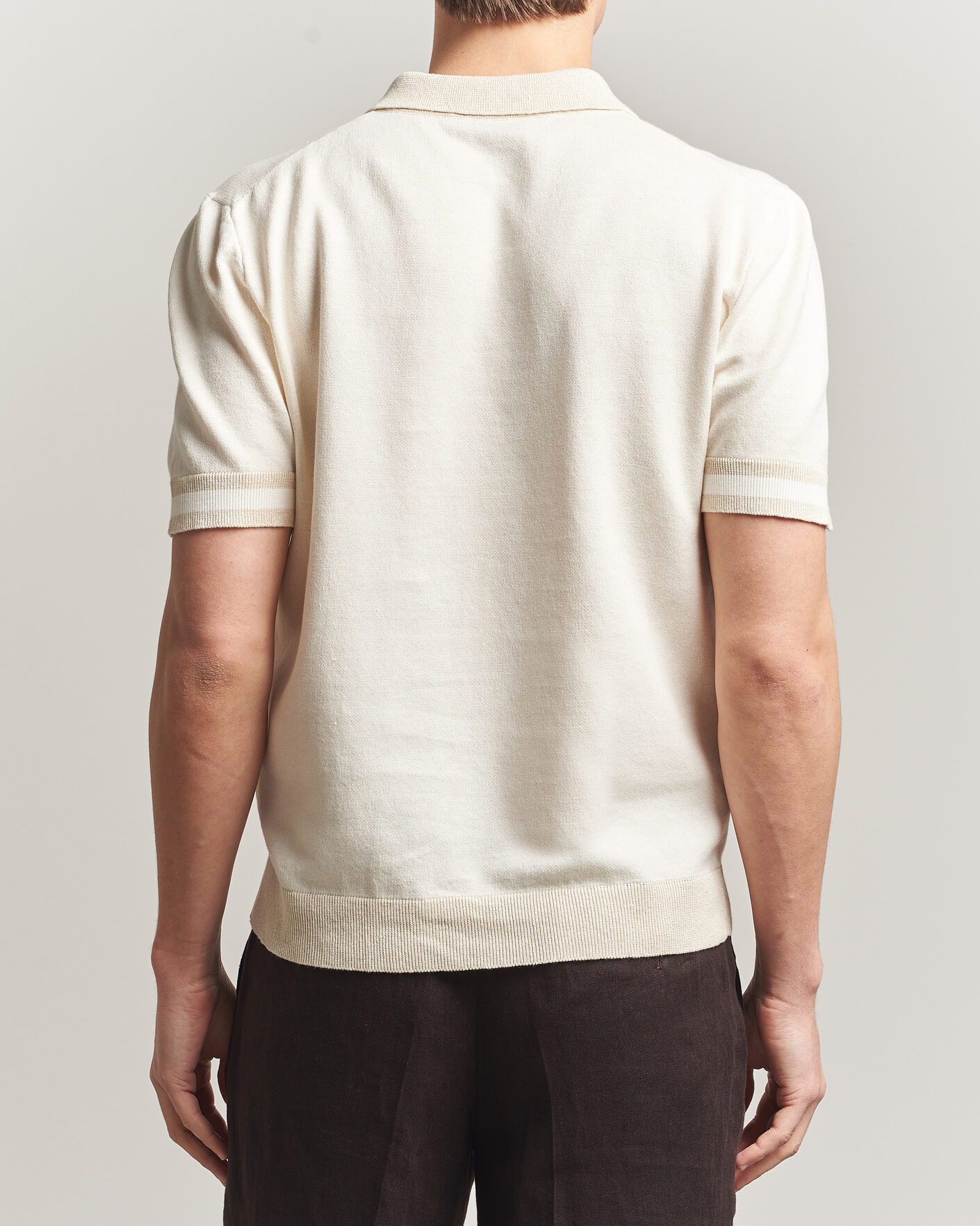 Herr | Pikéer | Altea | Cotton/Linen Piquet Polo Off White
