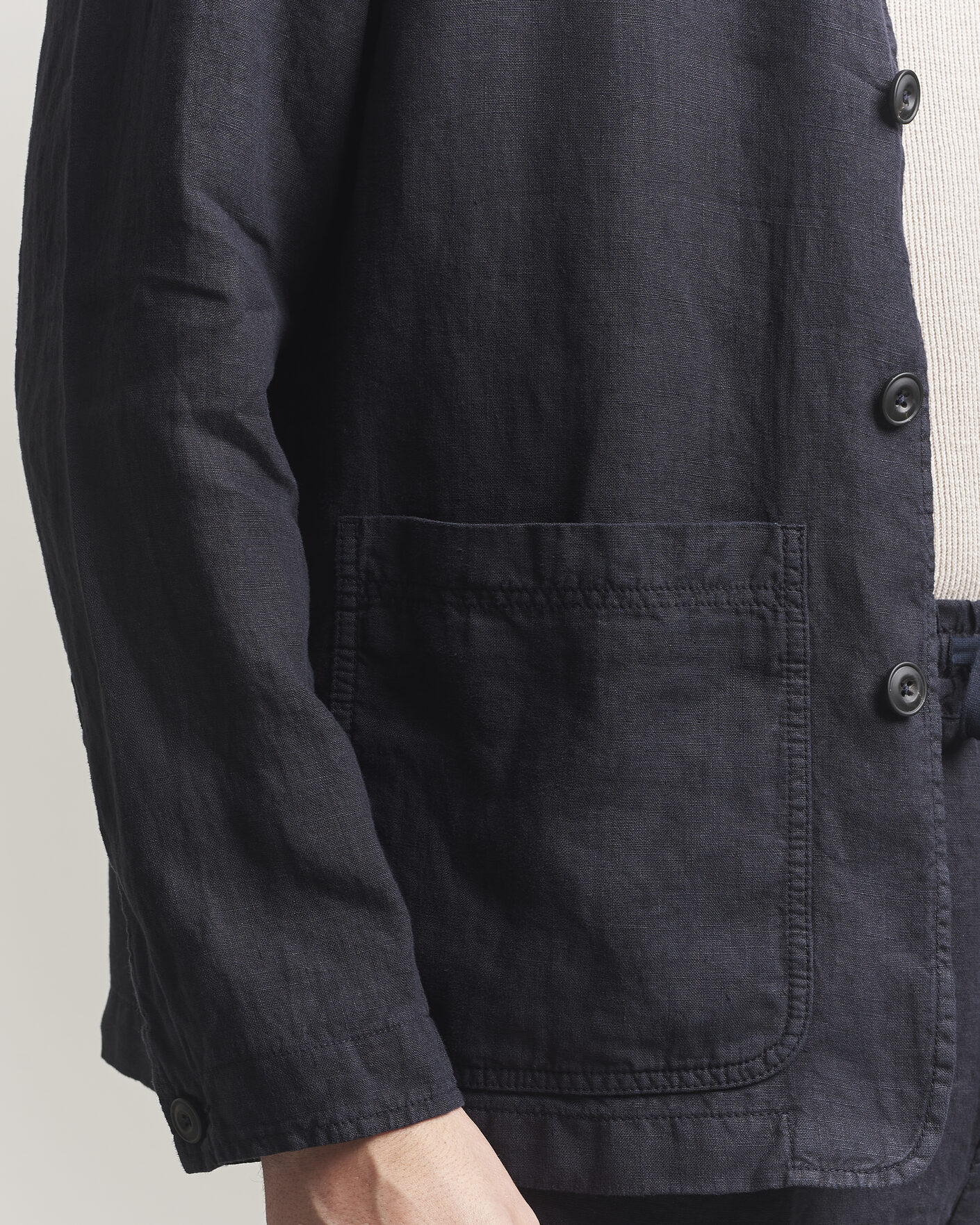 Herr | Jackor | Altea | Linen Chore Jacket Navy