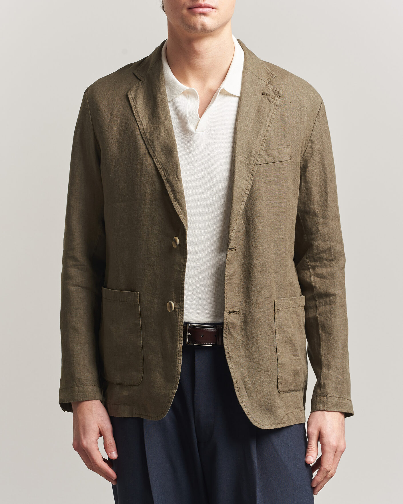 Herr | Kavajer | Altea | Linen Blazer Military