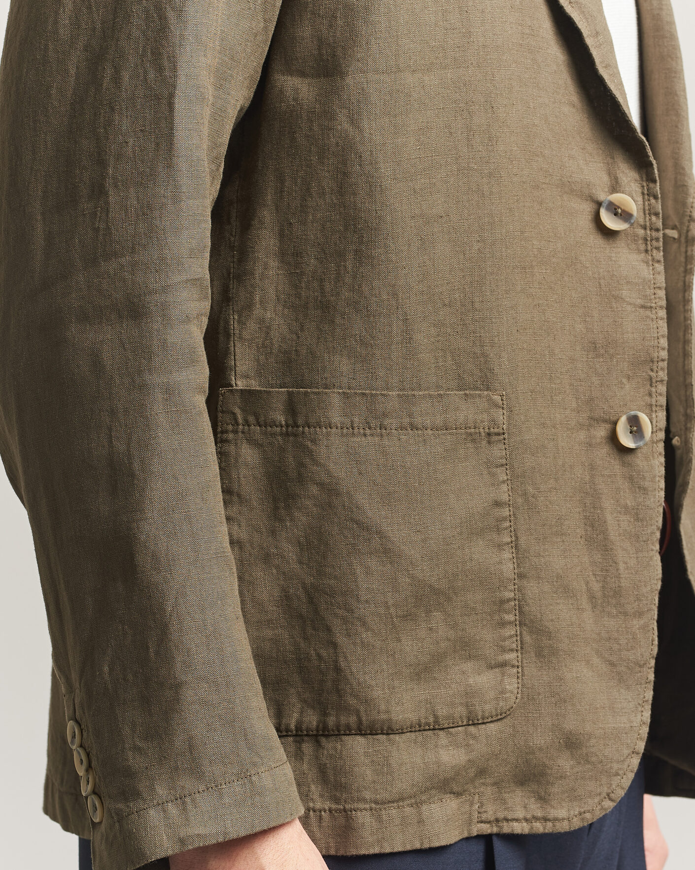 Herr | Kavajer | Altea | Linen Blazer Military