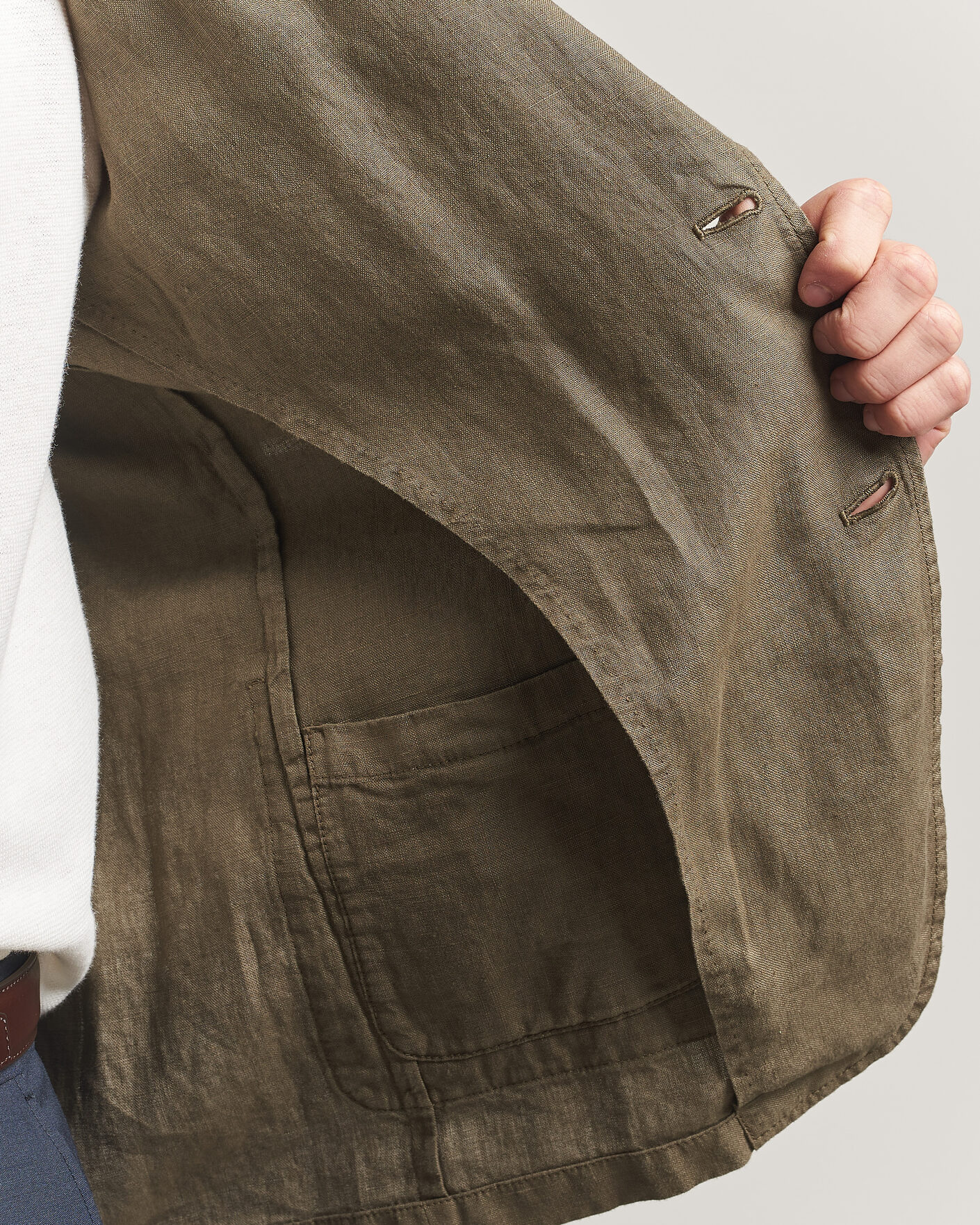 Herr | Kavajer | Altea | Linen Blazer Military