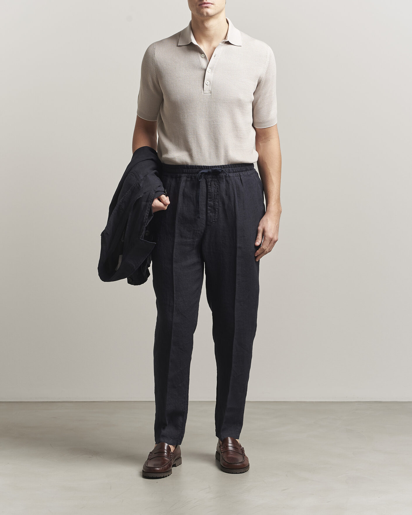 Herr | Byxor | Altea | Linen Pants Navy