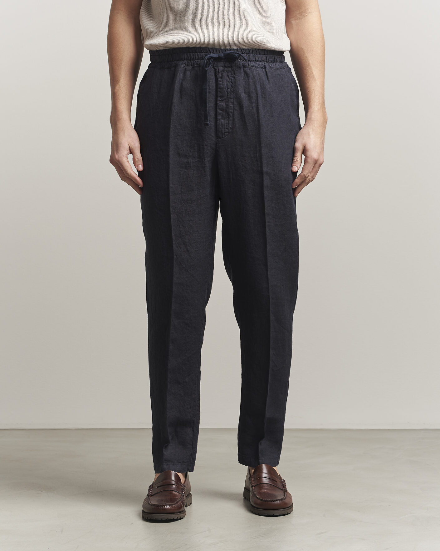 Herr | Byxor | Altea | Linen Pants Navy