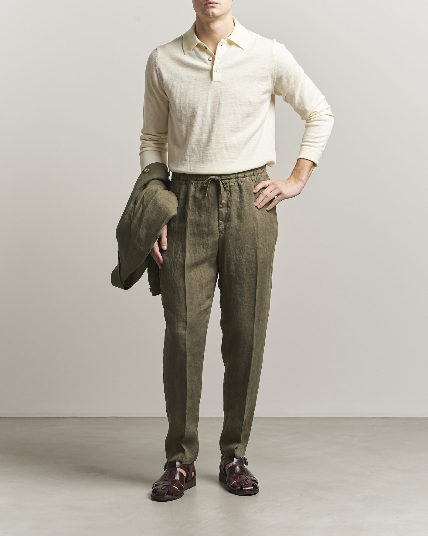 Herr | Byxor | Altea | Linen Pants Military