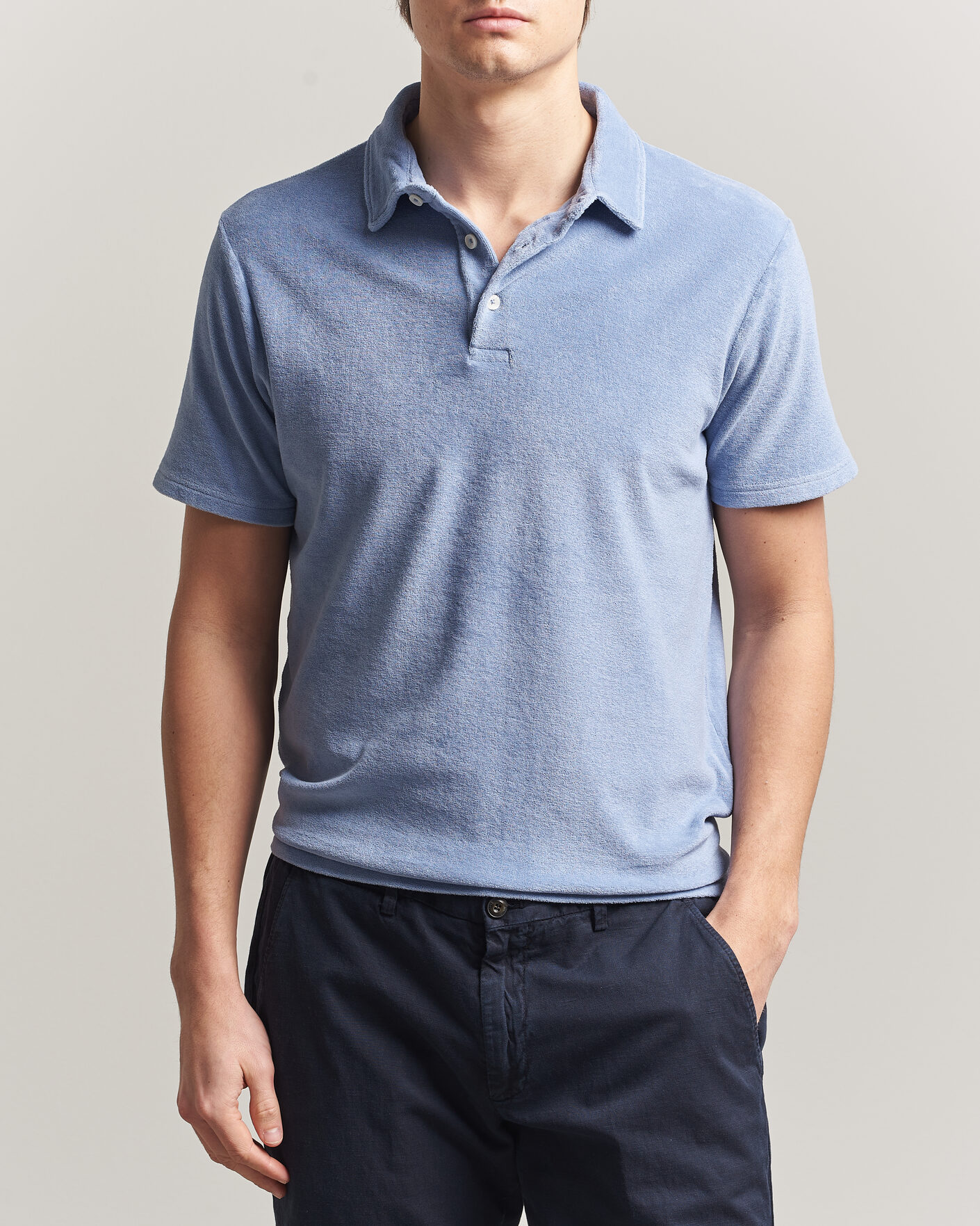 Herr | Pikéer | Altea | Terry Cotton Polo Light Blue