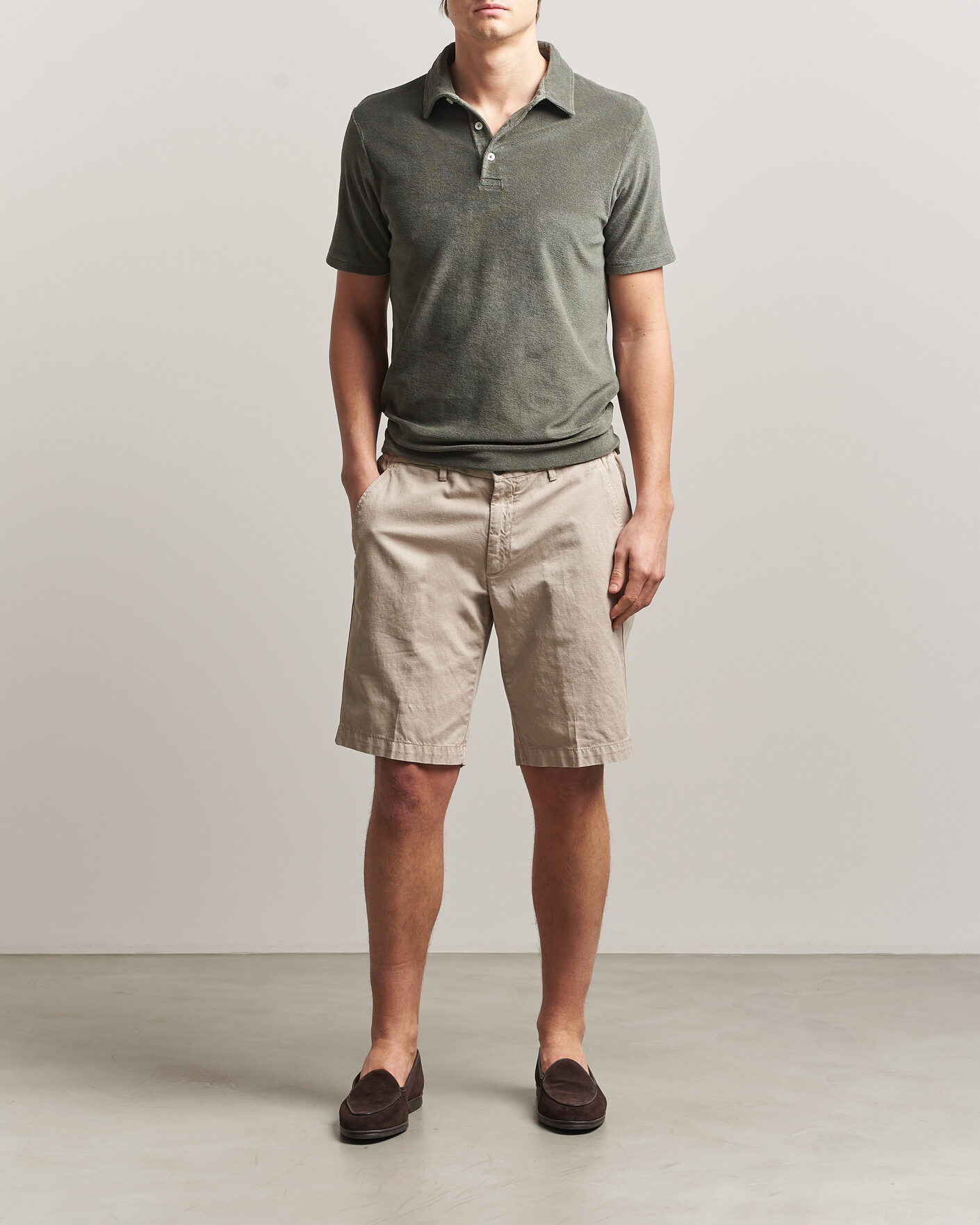 Herr | Pikéer | Altea | Terry Cotton Polo Olive