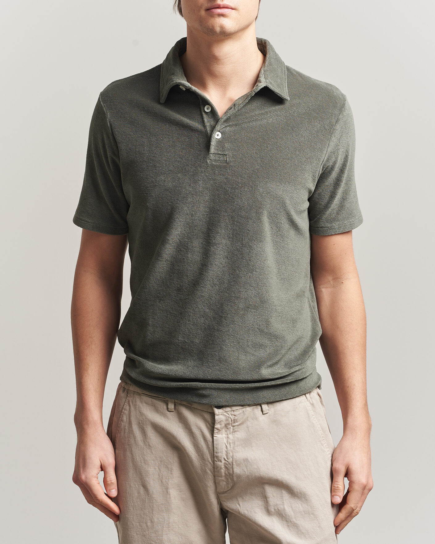 Herr | Pikéer | Altea | Terry Cotton Polo Olive