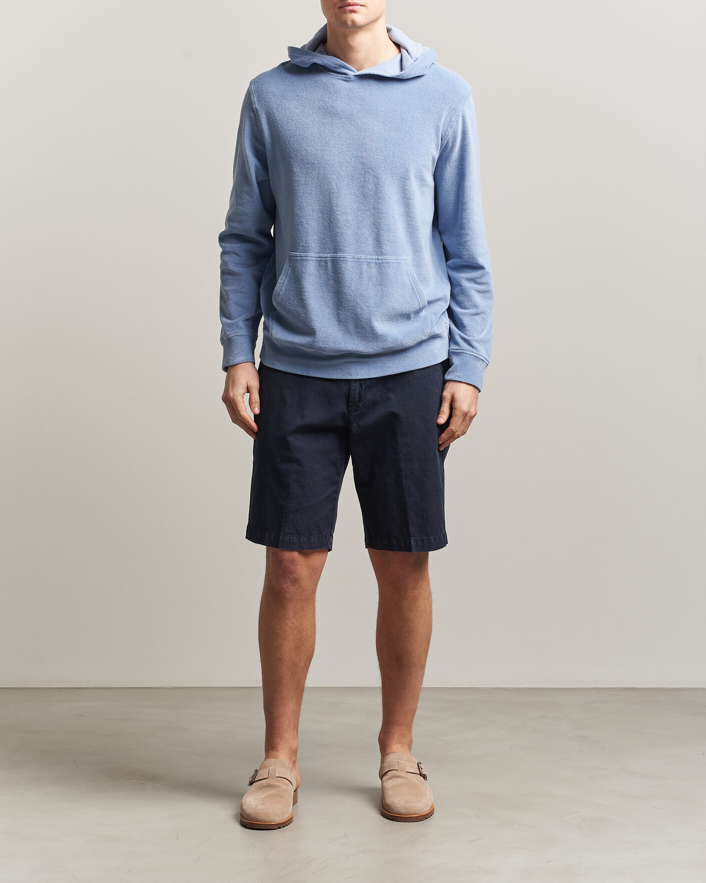 Herr | Tröjor | Altea | Terry Cotton Hoodie Light Blue