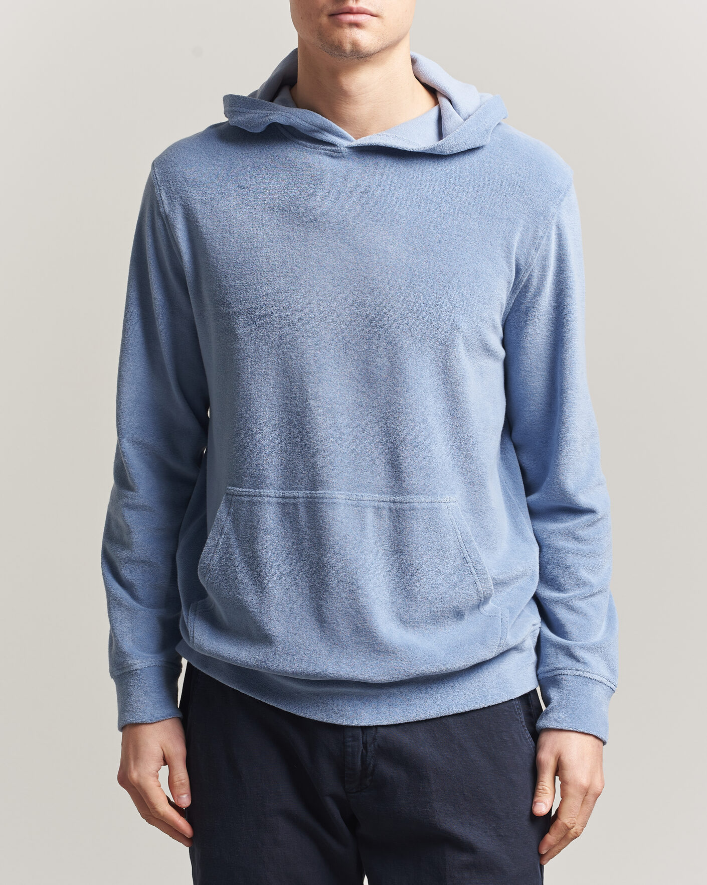 Herr | Tröjor | Altea | Terry Cotton Hoodie Light Blue