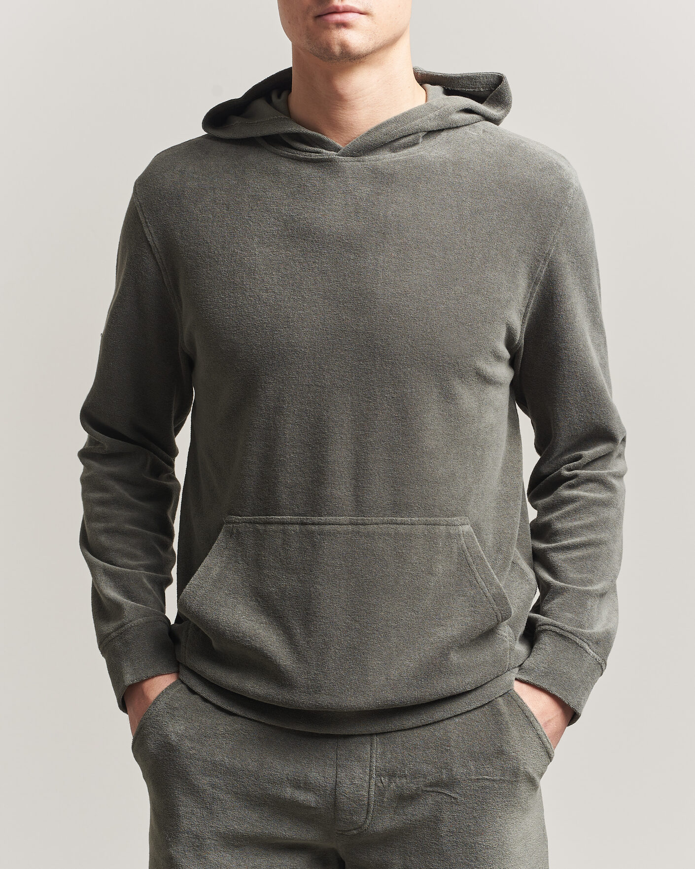 Herr | Tröjor | Altea | Terry Cotton Hoodie Olive
