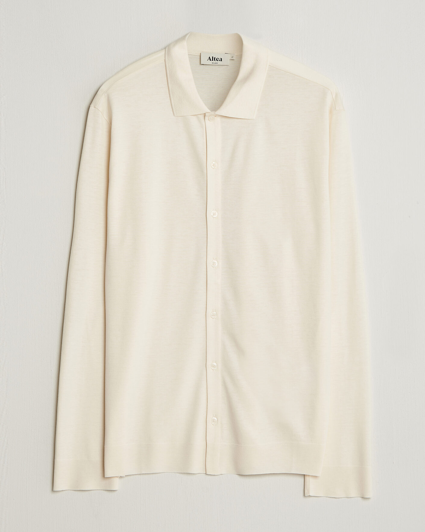 Herr | Skjortor | Altea | Jersey Knit Shirt Off White