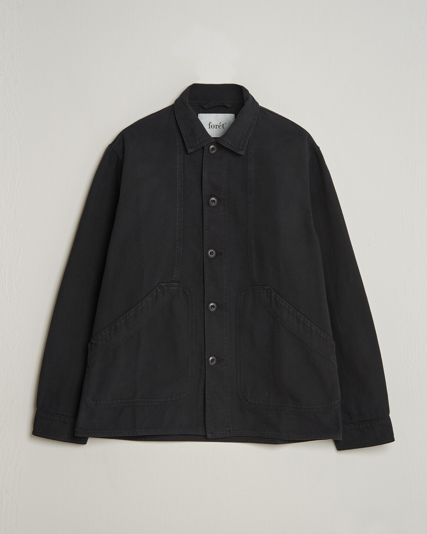 Herr | Skjortor | Forét | Berry Canvas Overshirt Black