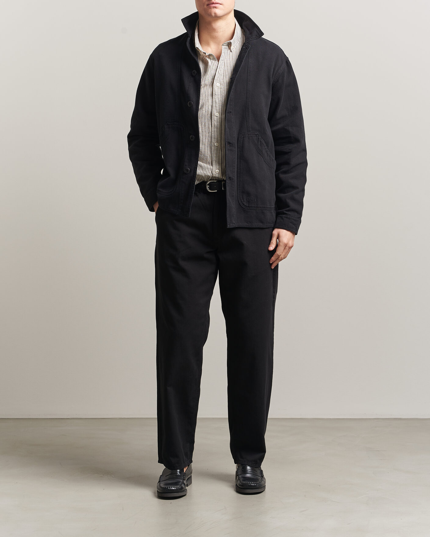 Herr | Skjortor | Forét | Berry Canvas Overshirt Black