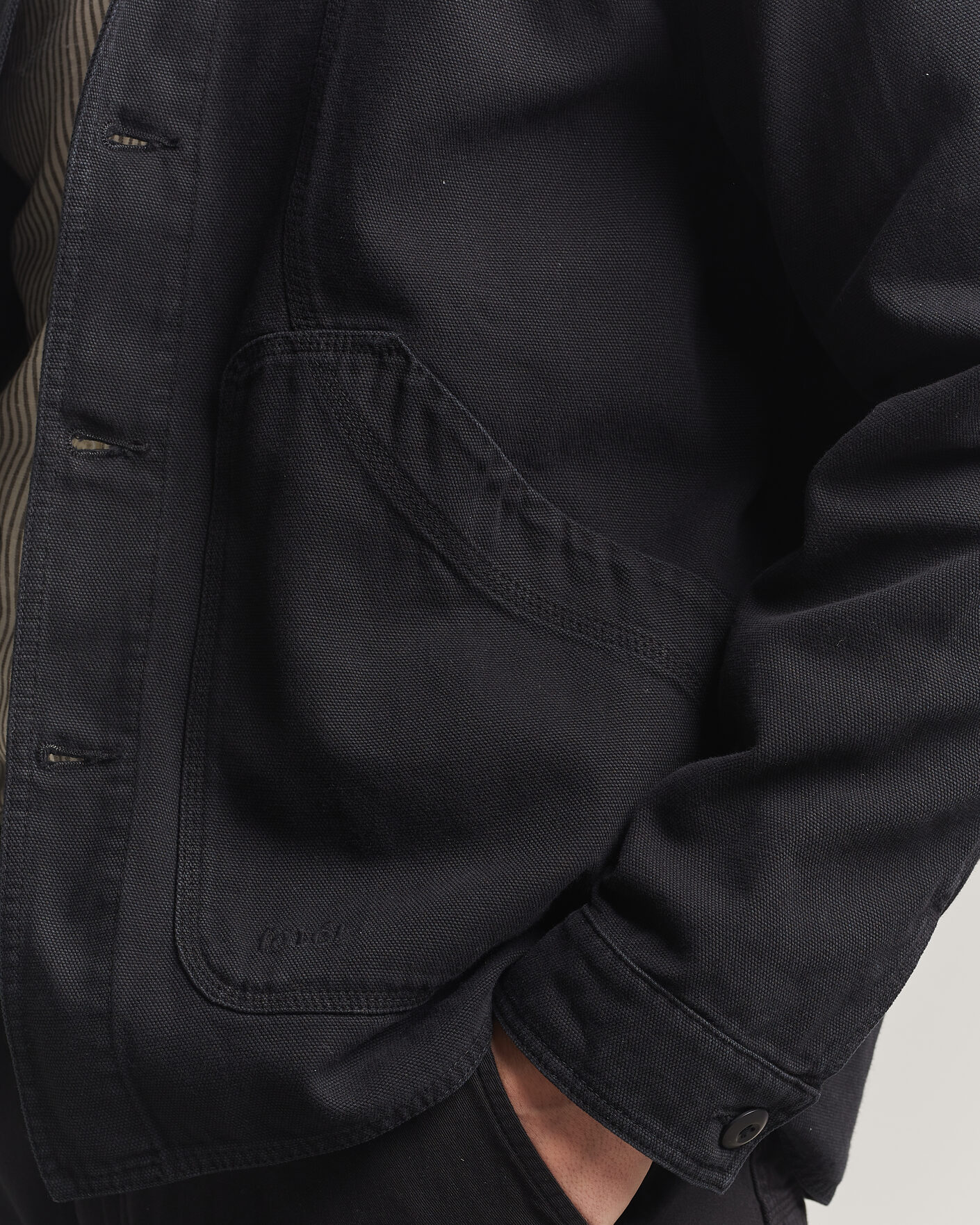 Herr | Skjortor | Forét | Berry Canvas Overshirt Black