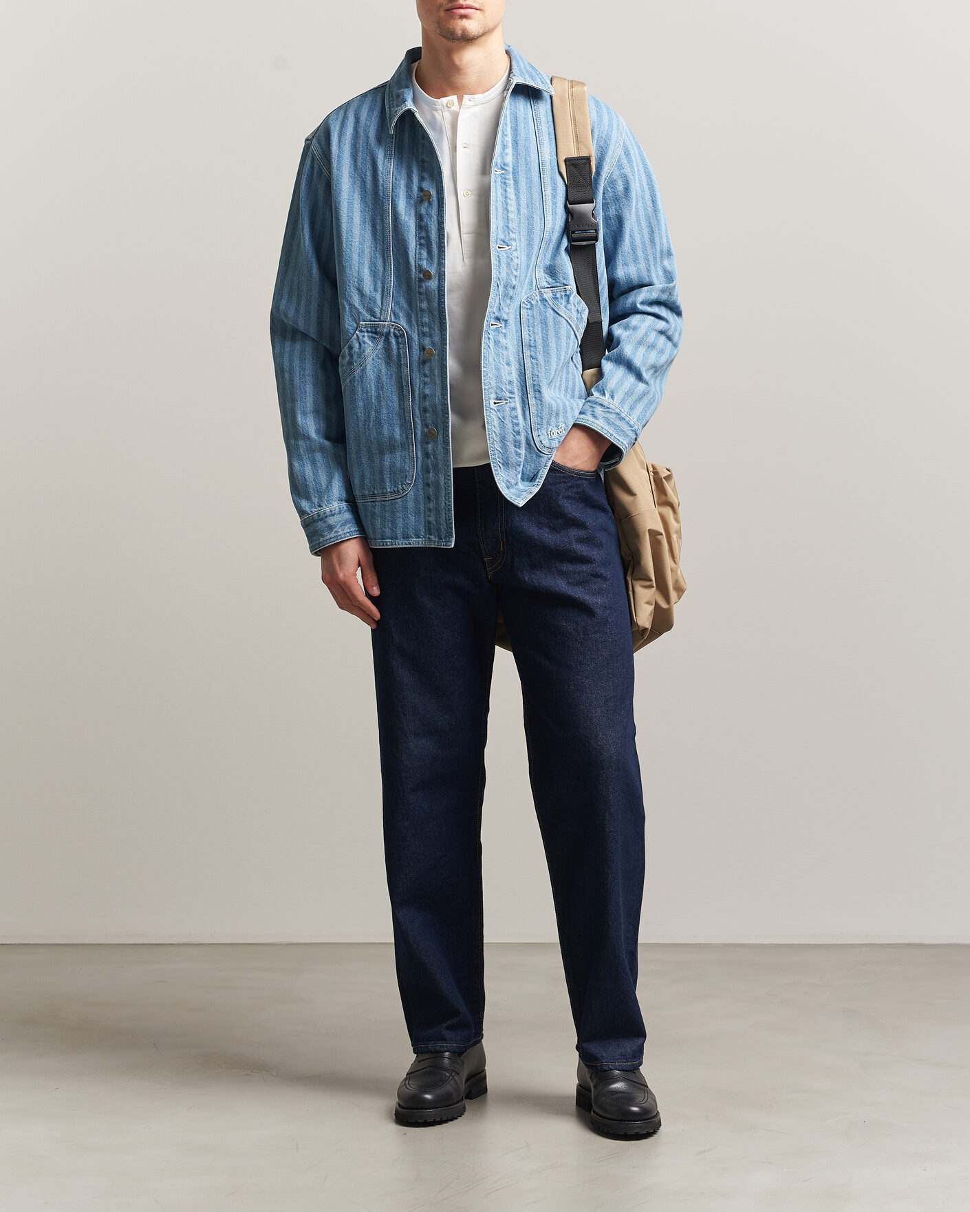 Herr | Skjortor | Forét | Berry Denim Overshirt Striped Denim