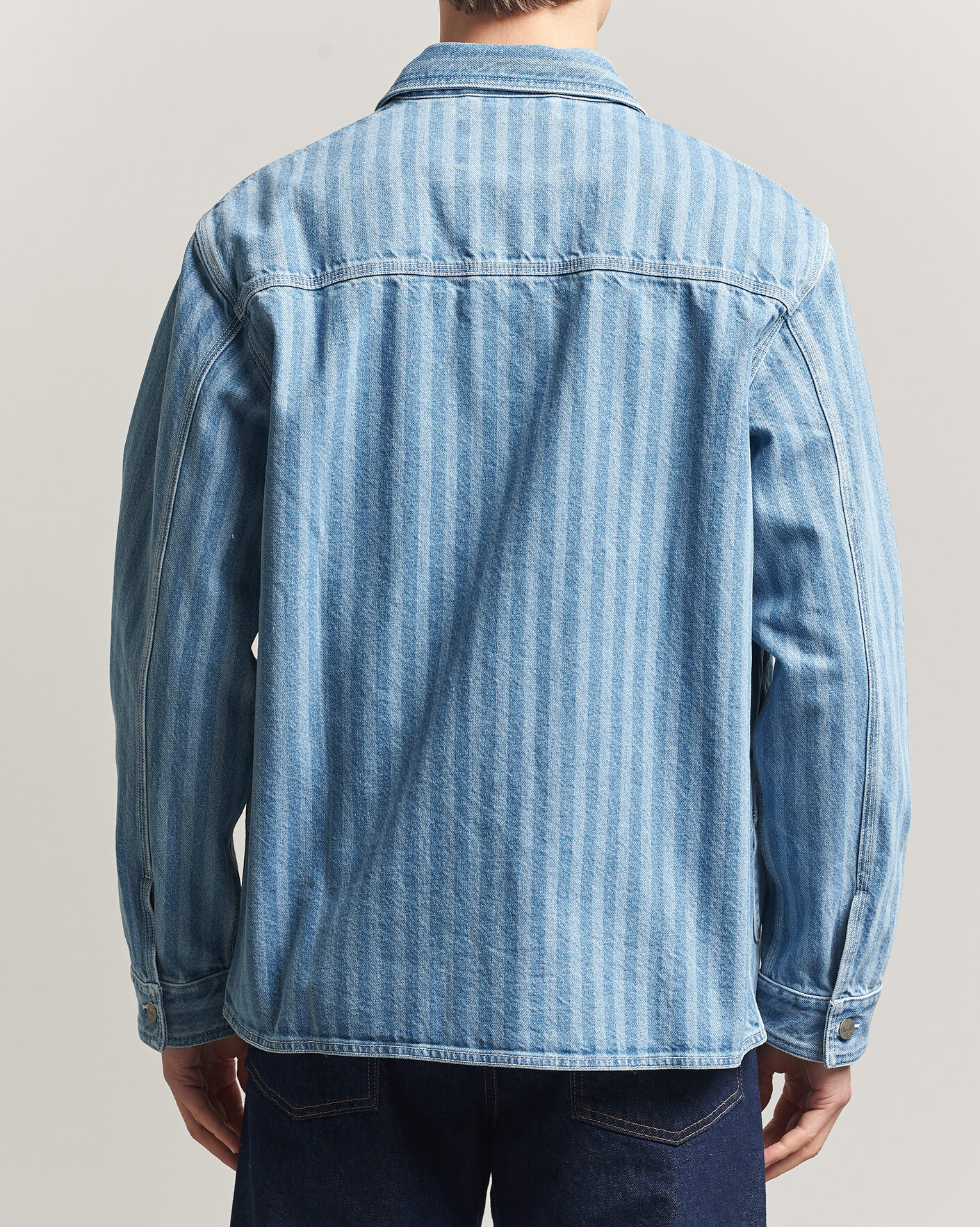 Herr | Skjortor | Forét | Berry Denim Overshirt Striped Denim