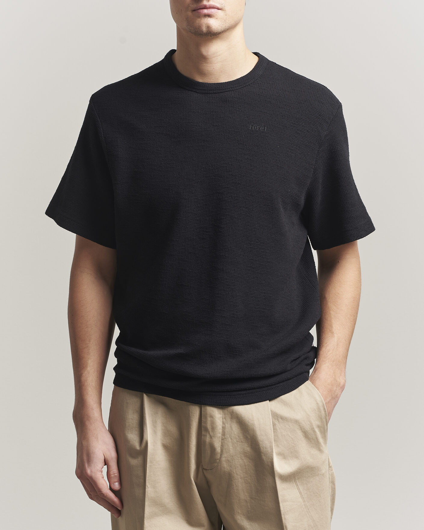 Herr | T-Shirts | Forét | Fir Structured T-Shit Black