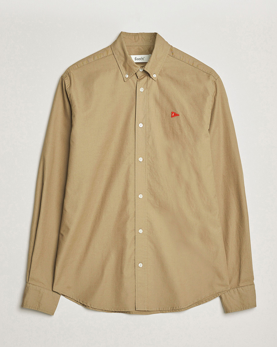 Herr | Skjortor | Forét | Flag Regular Fit Oxford Shirt Khaki