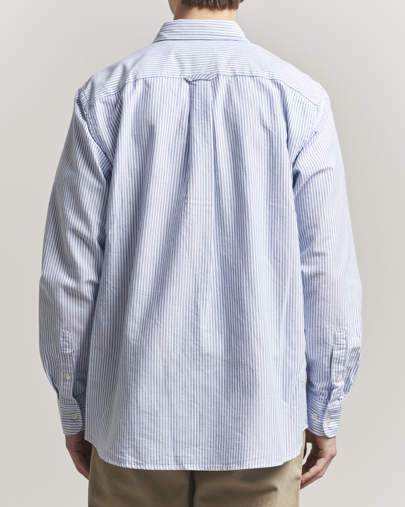 Herr | Skjortor | Forét | Flag Regular Fit Pocket Oxford Shirt Blue Stripe