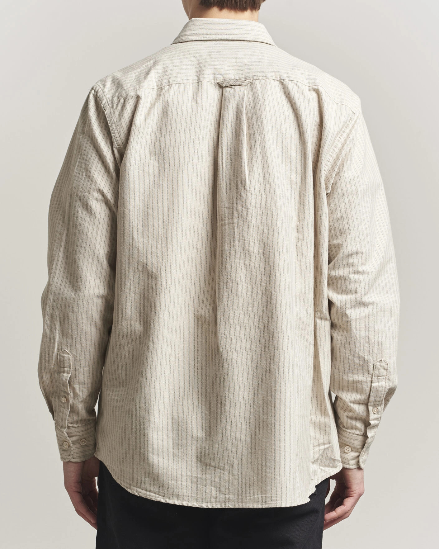 Herr | Skjortor | Forét | Flag Regular Fit Pocket Oxford Shirt Taupe Stripe
