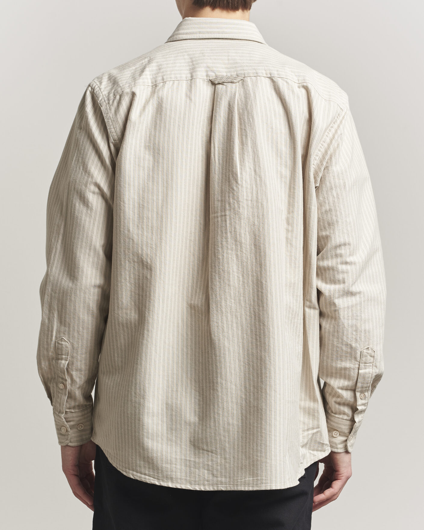 Herr | Skjortor | Forét | Flag Regular Fit Pocket Oxford Shirt Taupe Stripe