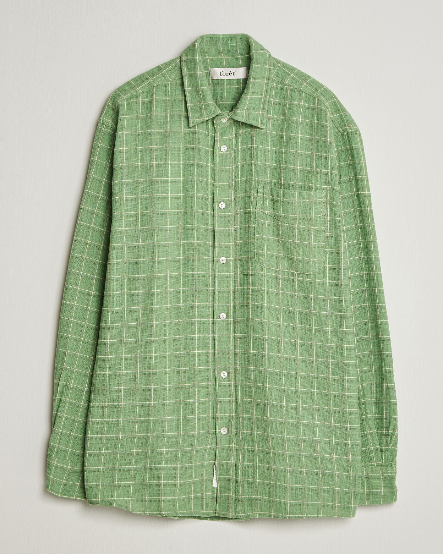 Herr | Skjortor | Forét | Scout Relaxed Fit Loose Weave Shirt Vibrant Moss