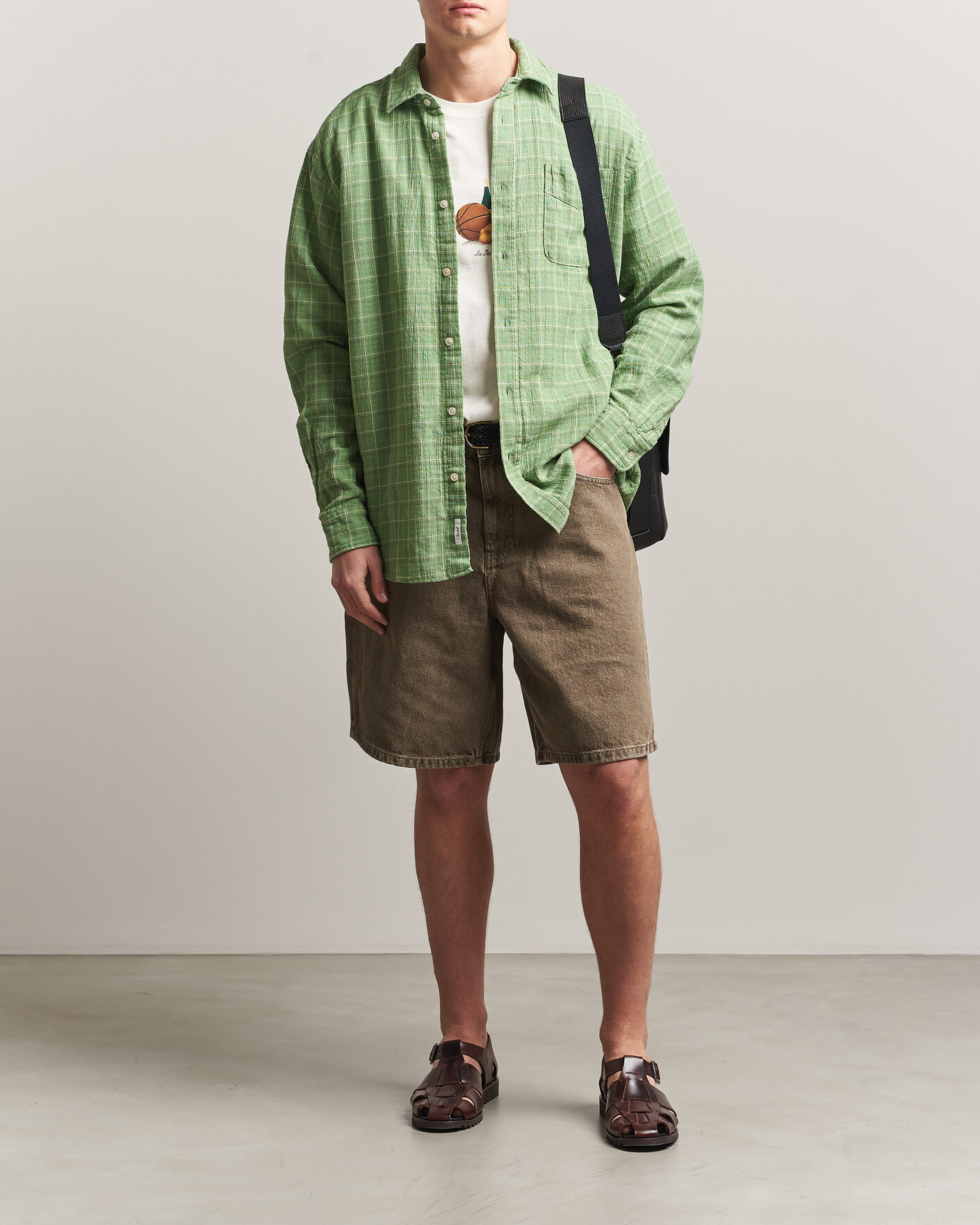 Herr | Skjortor | Forét | Scout Relaxed Fit Loose Weave Shirt Vibrant Moss