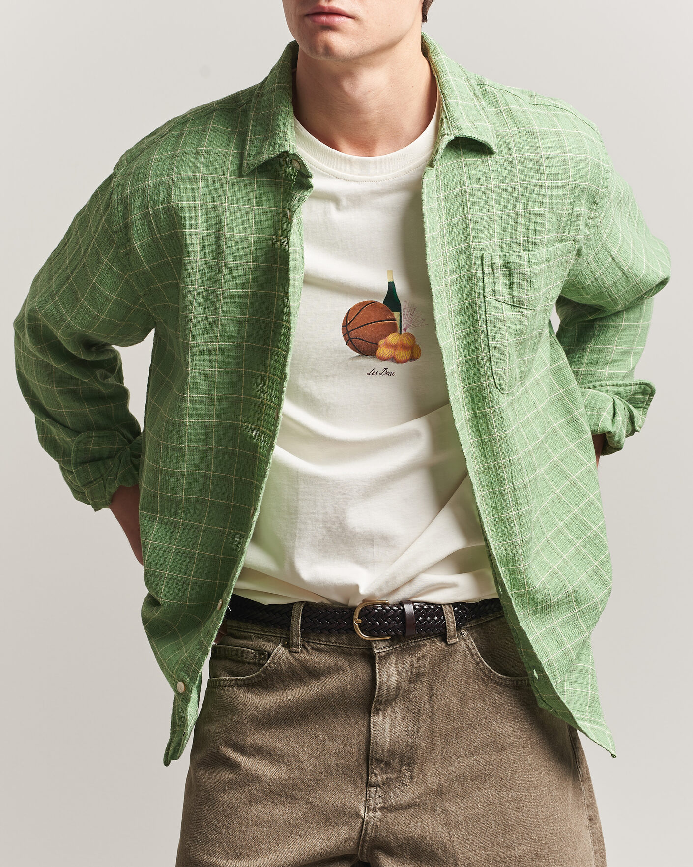 Herr | Skjortor | Forét | Scout Relaxed Fit Loose Weave Shirt Vibrant Moss