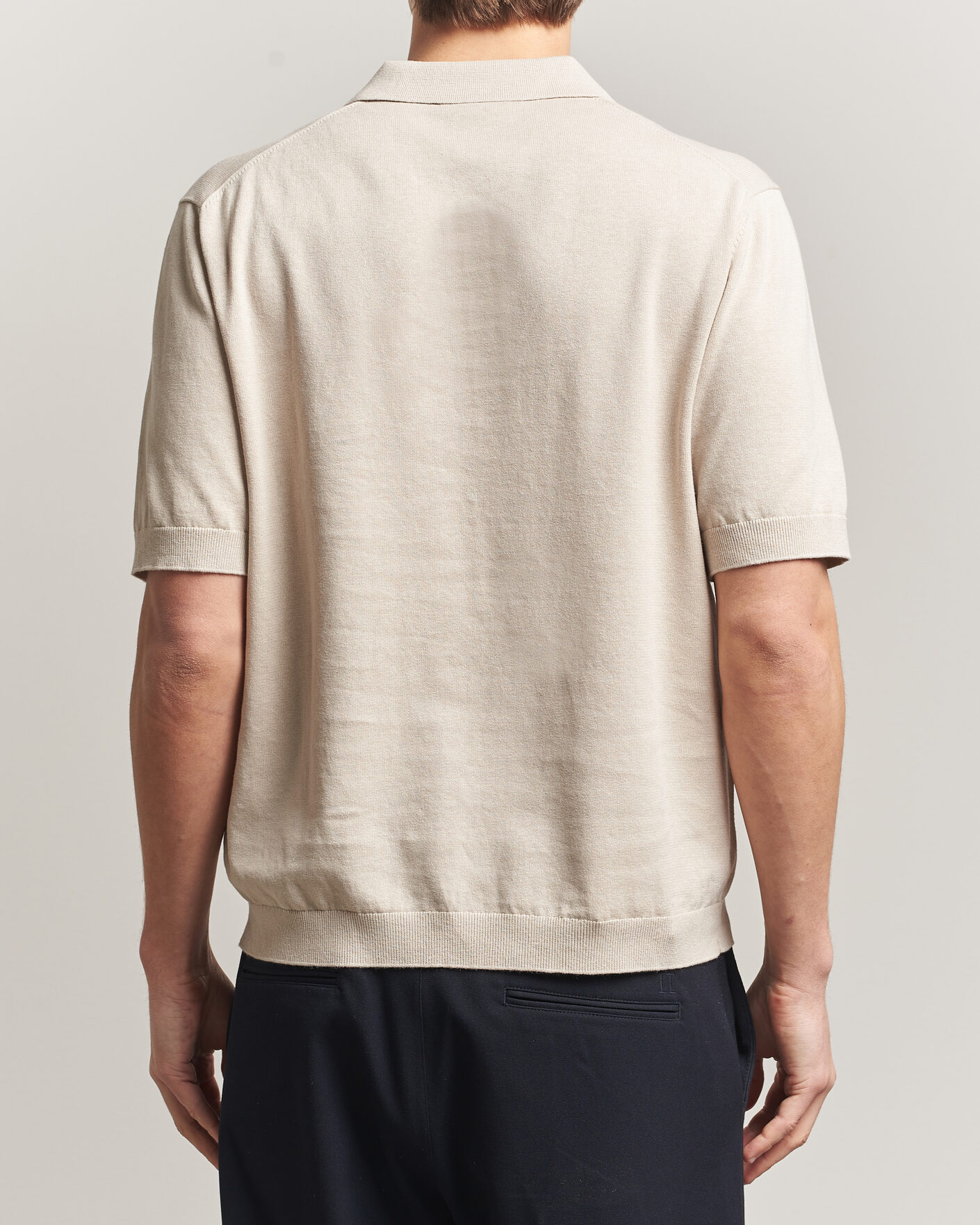 Herr | Pikéer | Forét | Sea Cotton/Linen Polo Oatmeal