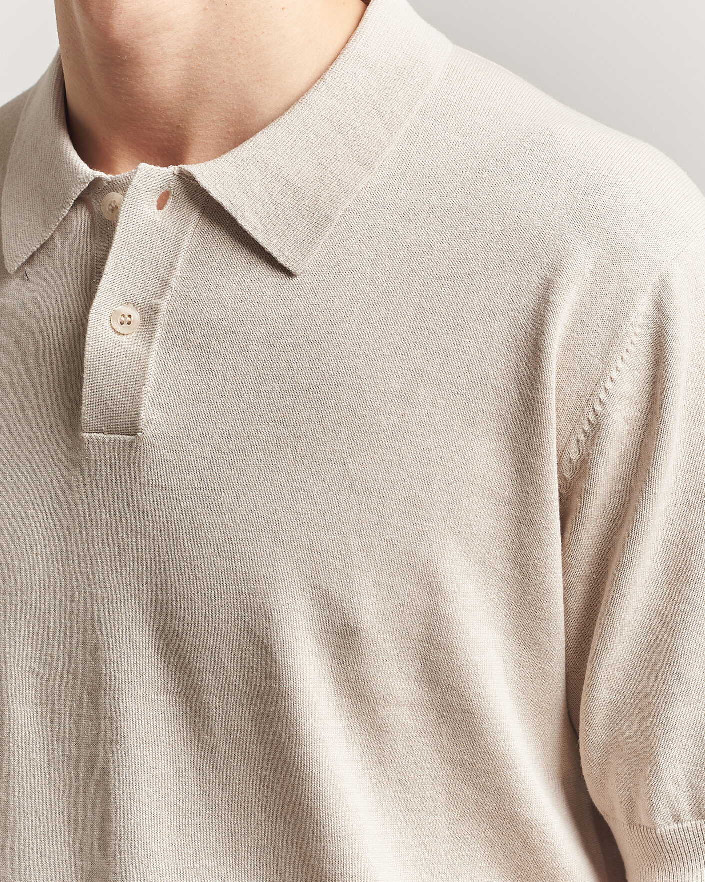Herr | Pikéer | Forét | Sea Cotton/Linen Polo Oatmeal