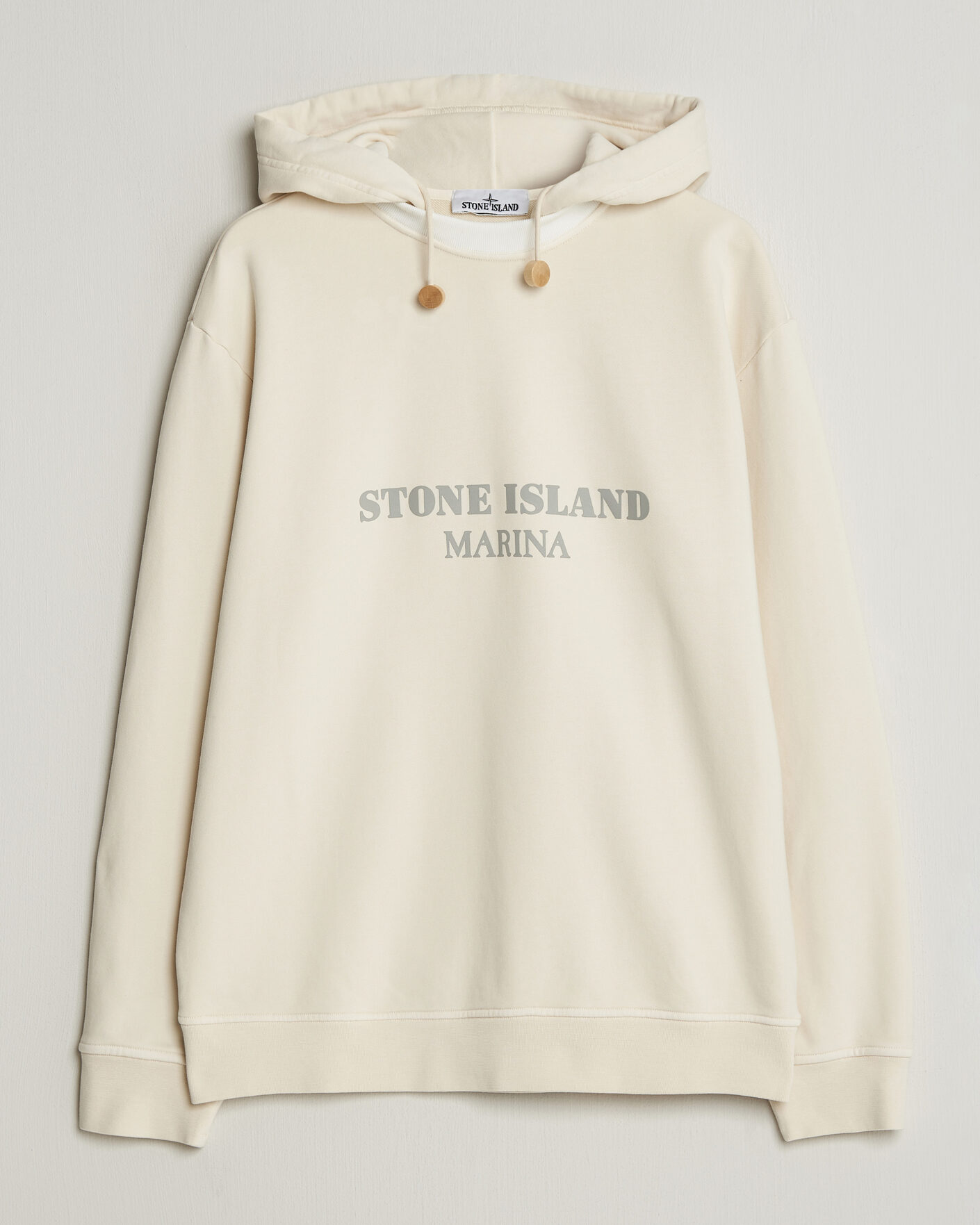 Herr | Tröjor | Stone Island | Marina Cotton Fleece Hood Ivory