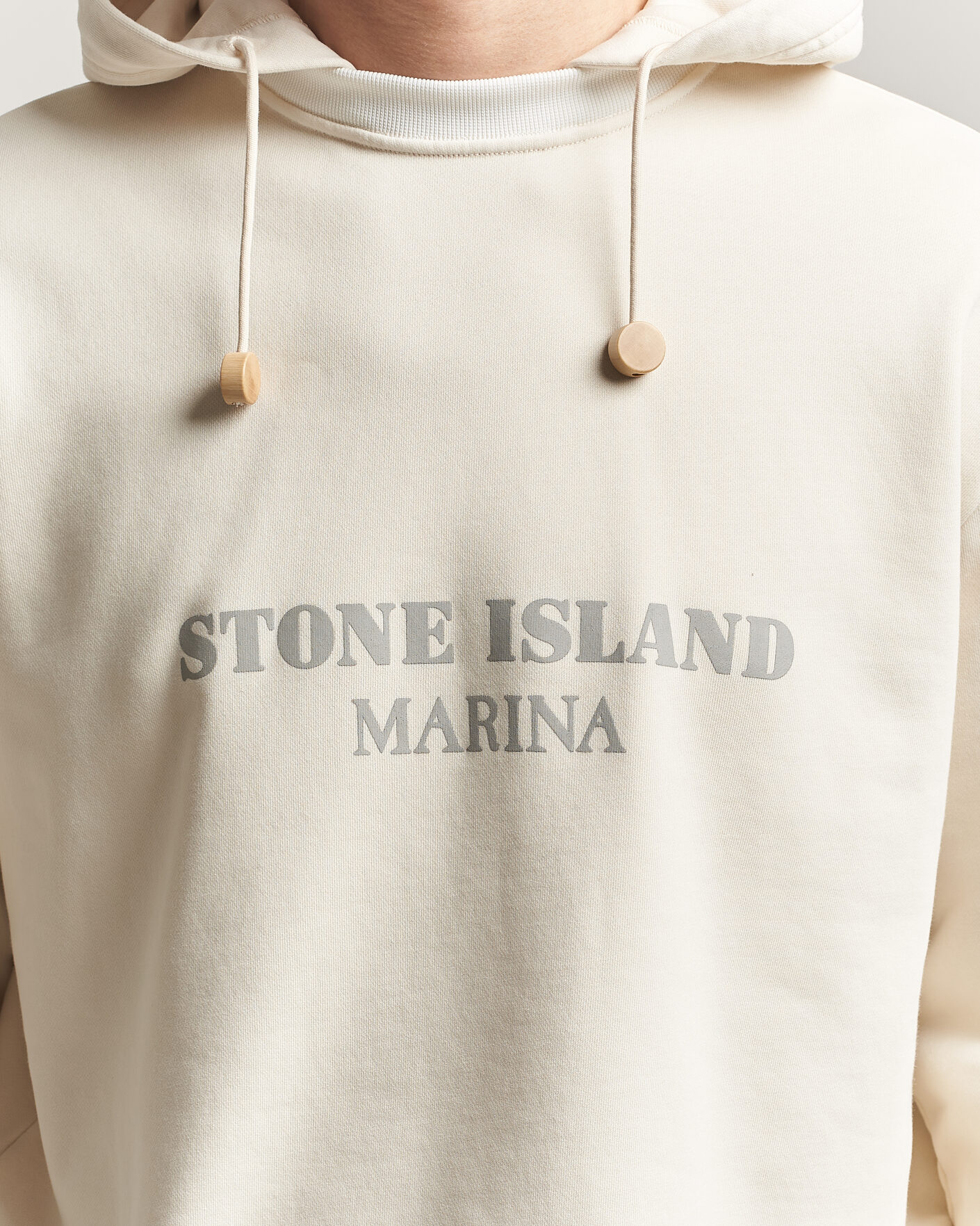 Herr | Tröjor | Stone Island | Marina Cotton Fleece Hood Ivory