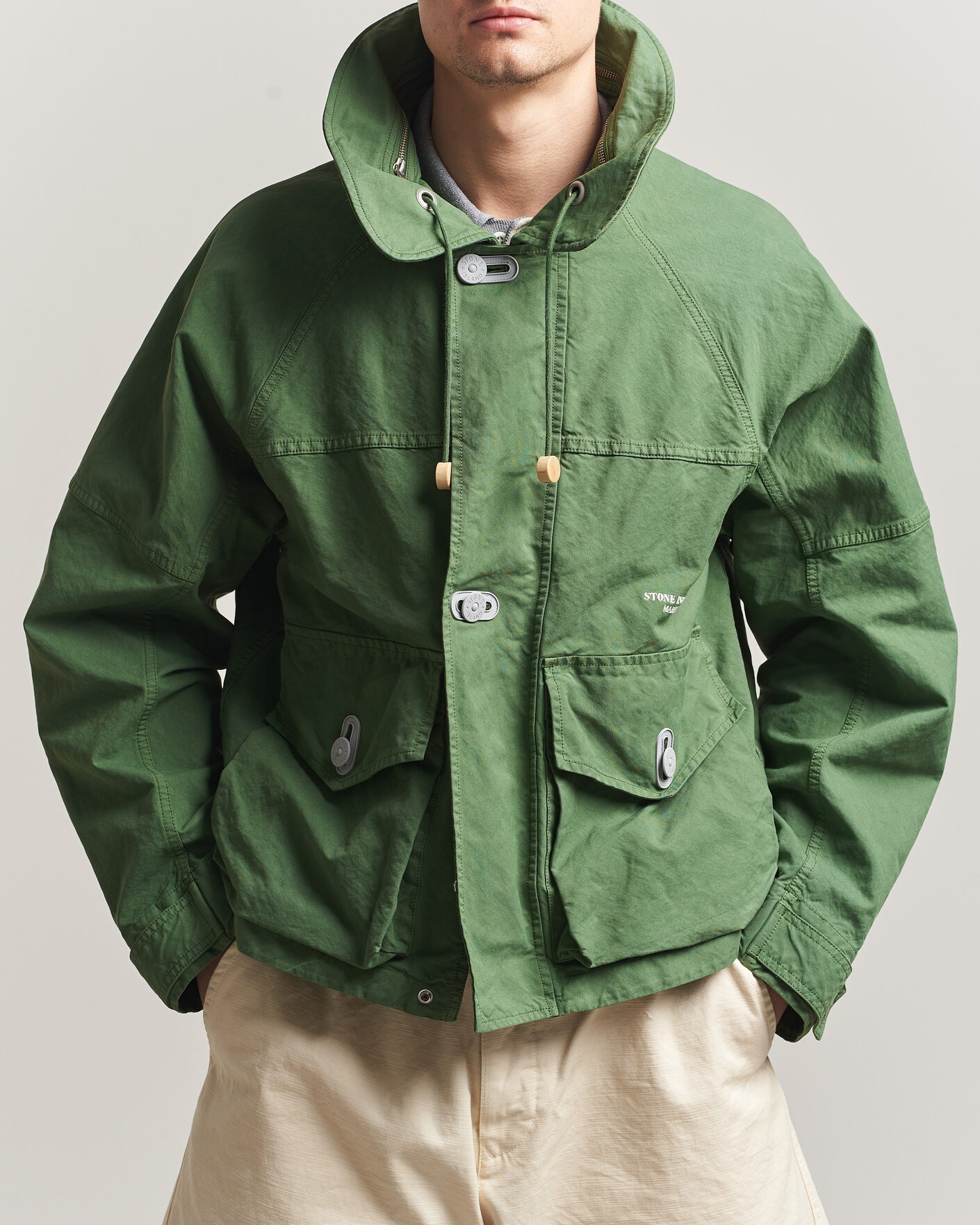 Herr | Jackor | Stone Island | Marina Panama Weave Coach Jacket Quartz Green