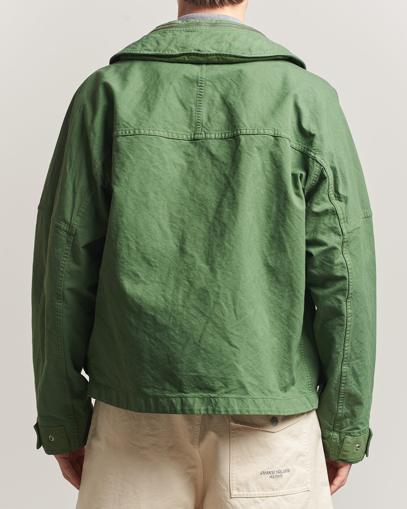 Herr | Jackor | Stone Island | Marina Panama Weave Coach Jacket Quartz Green
