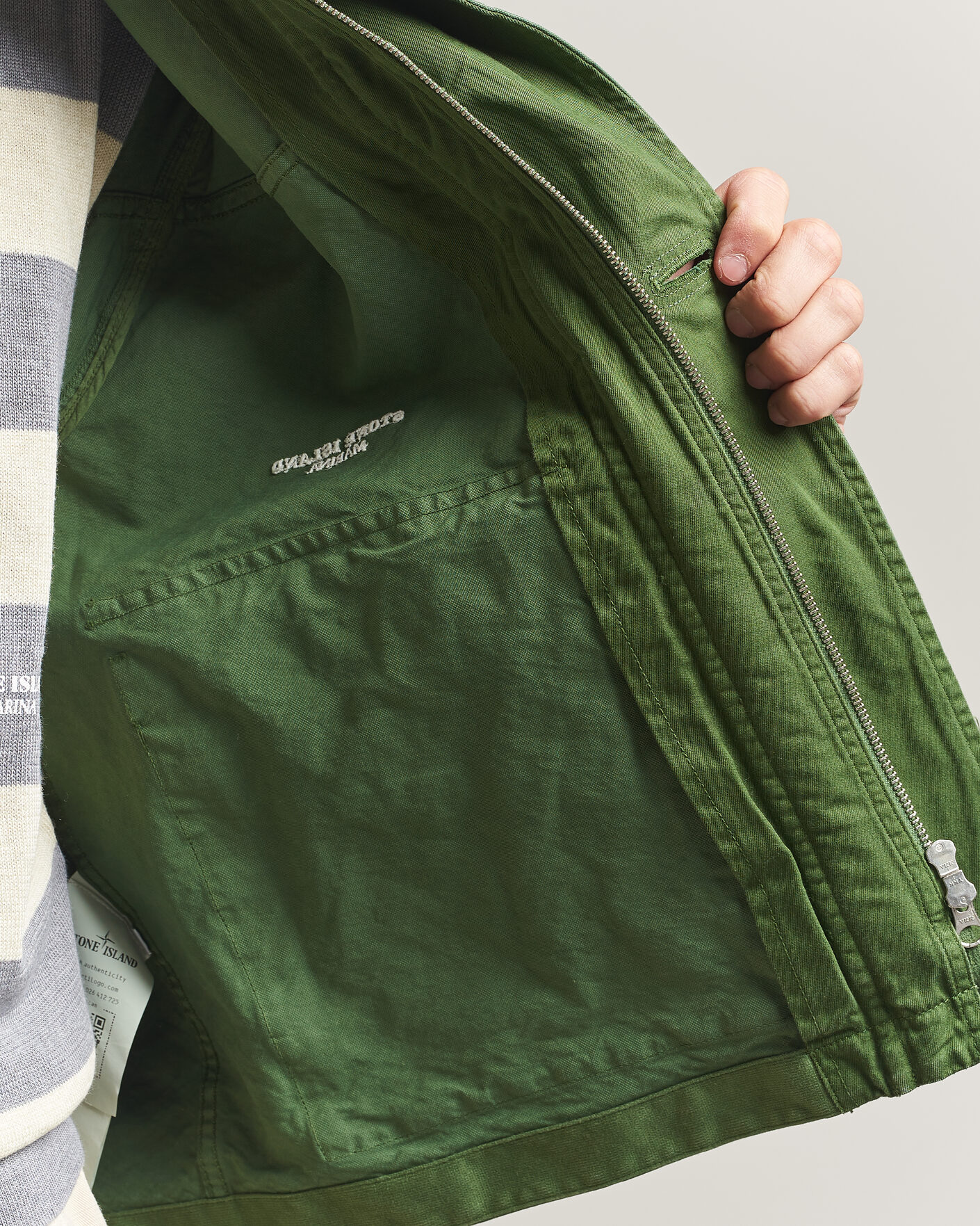 Herr | Jackor | Stone Island | Marina Panama Weave Coach Jacket Quartz Green
