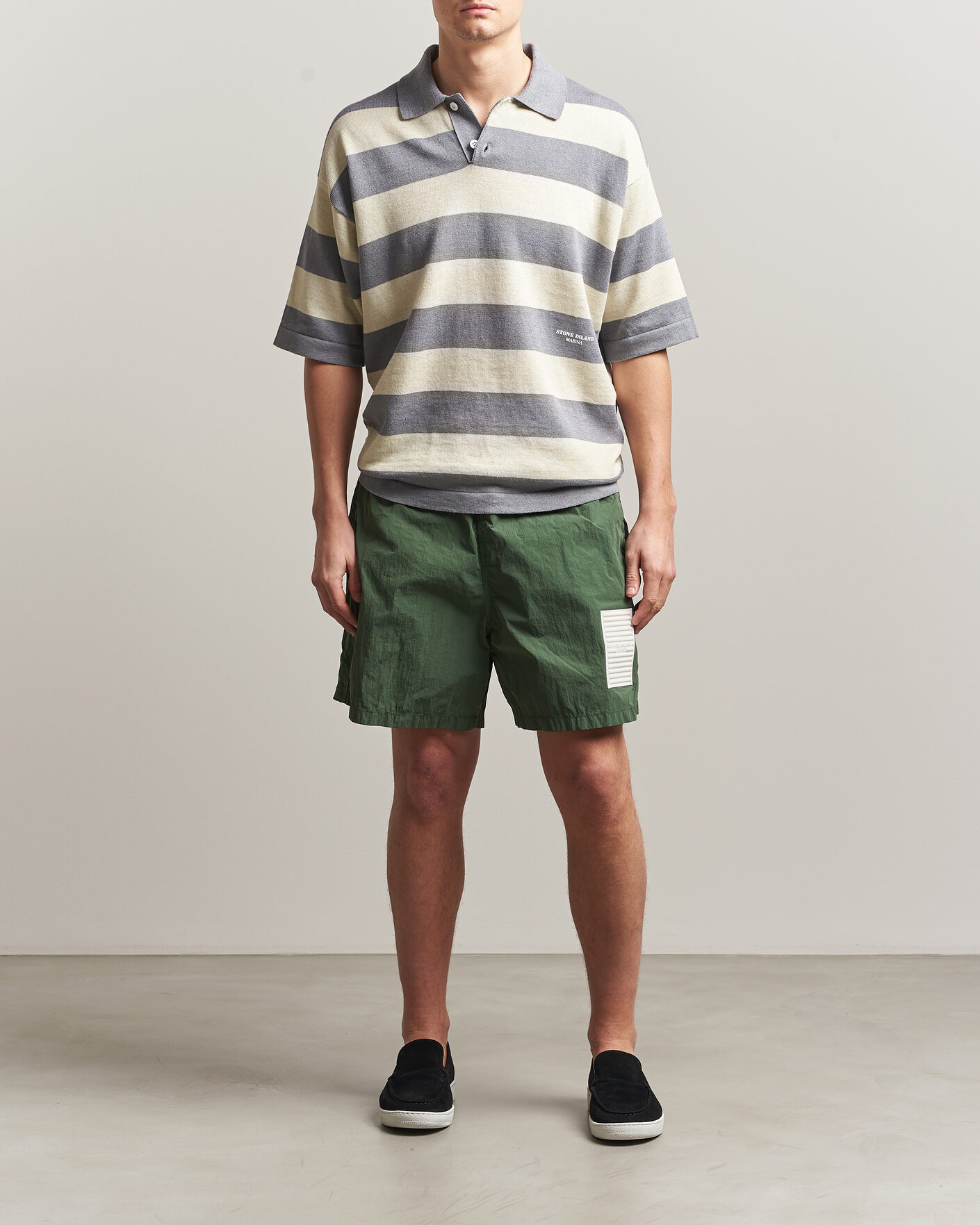 Herr | Badbyxor | Stone Island | Marina Micro Brushed Nylon-TC Swimshorts Quartz Green