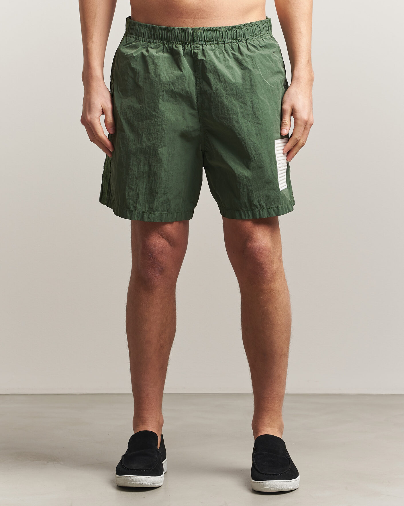 Herr | Badbyxor | Stone Island | Marina Micro Brushed Nylon-TC Swimshorts Quartz Green