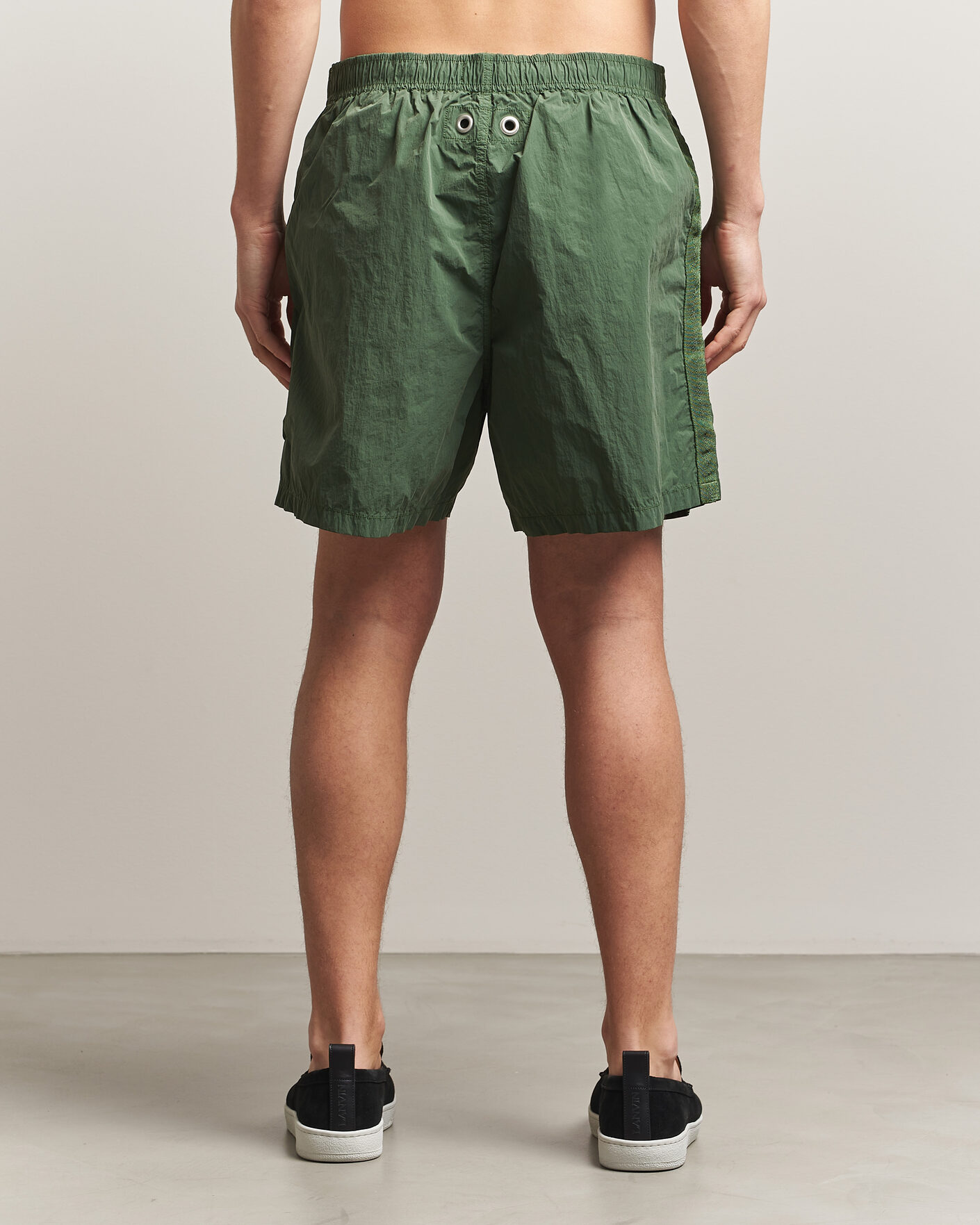 Herr | Badbyxor | Stone Island | Marina Micro Brushed Nylon-TC Swimshorts Quartz Green