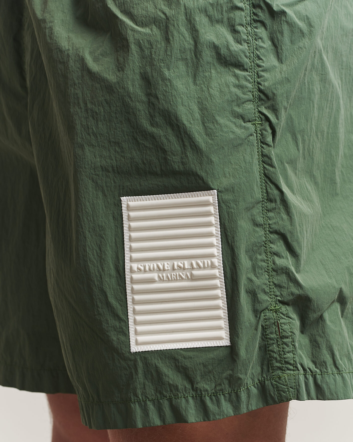 Herr | Badbyxor | Stone Island | Marina Micro Brushed Nylon-TC Swimshorts Quartz Green
