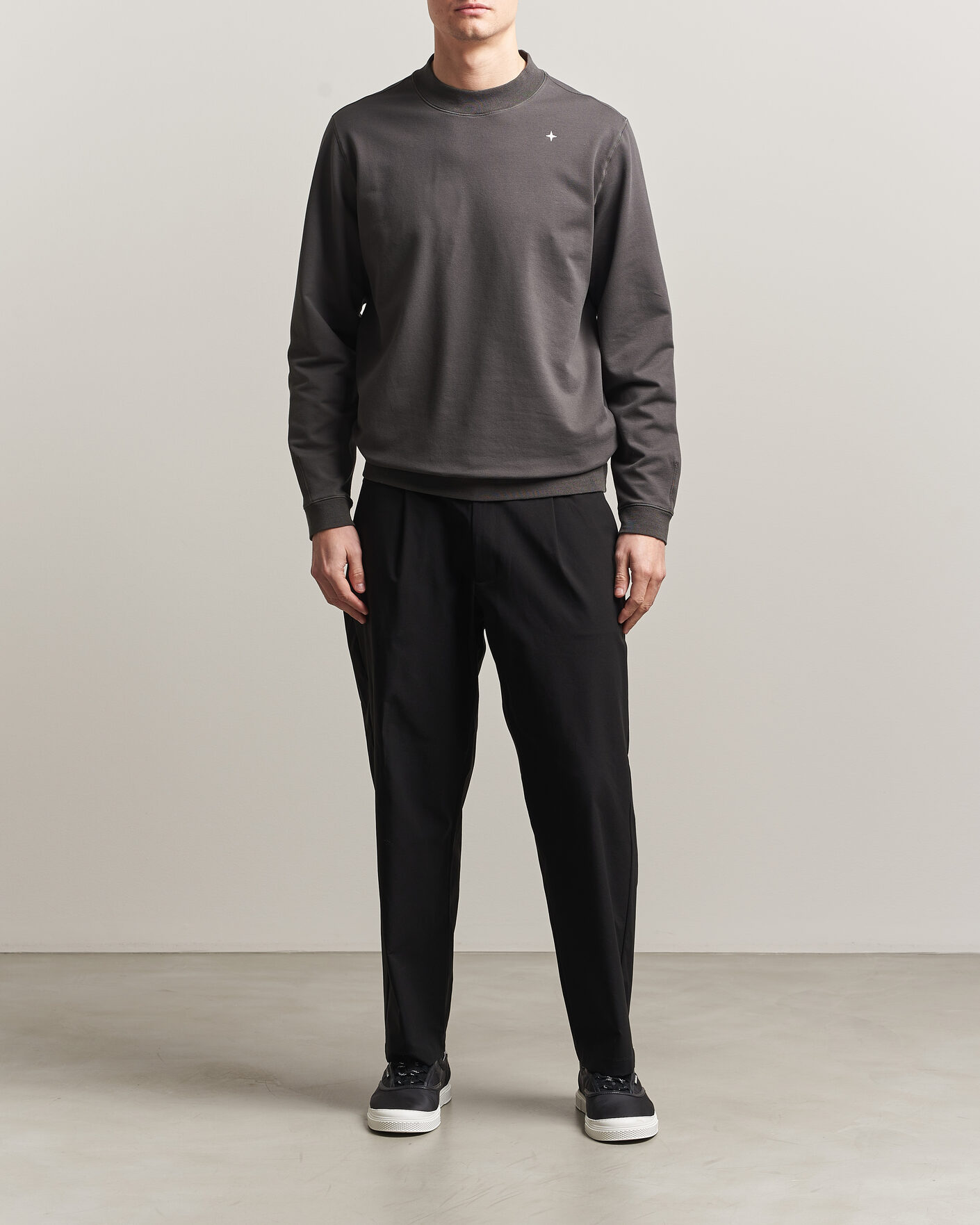 Herr | Tröjor | Stone Island | Stellina Cotton Sweatshirt Charcoal