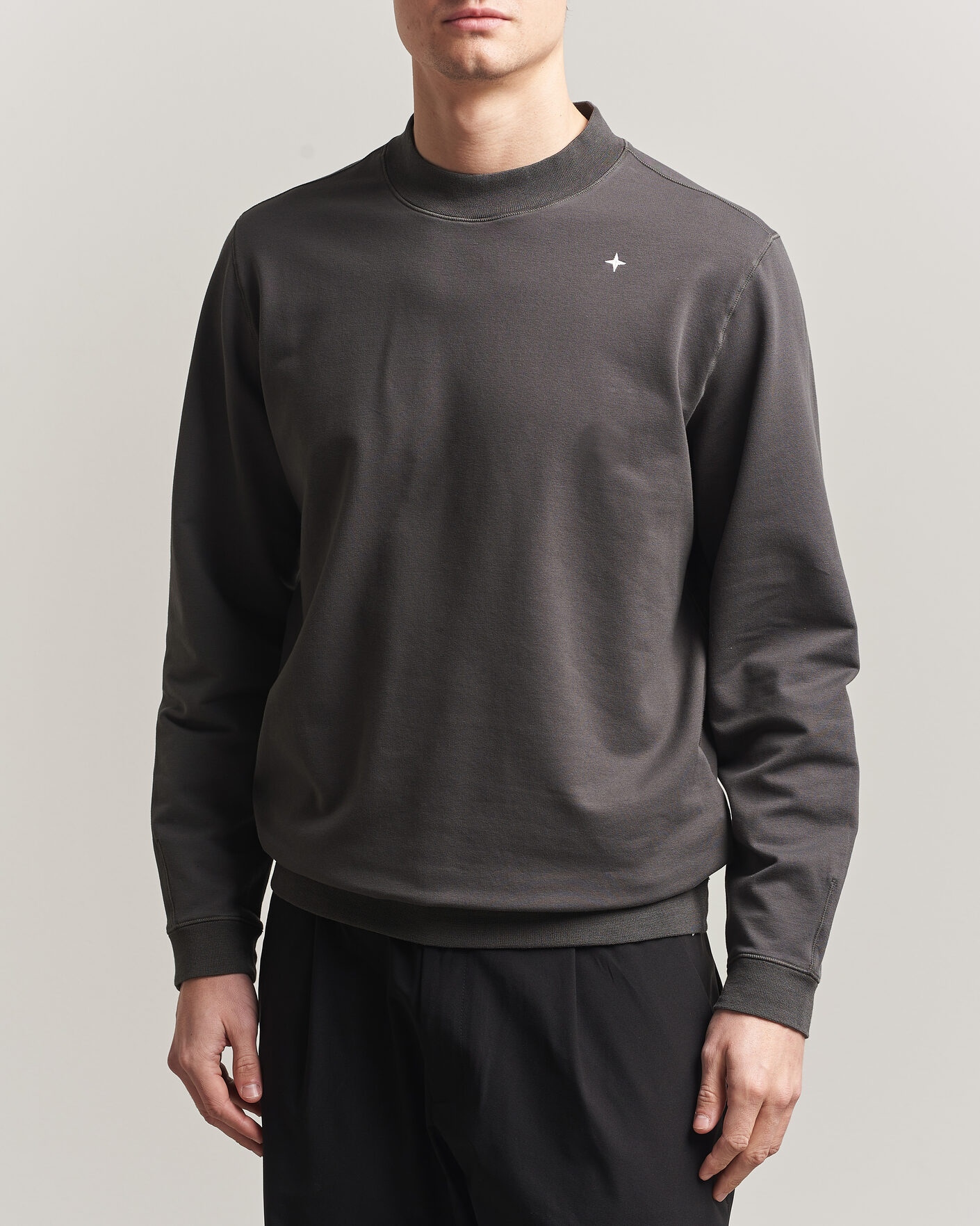Herr | Tröjor | Stone Island | Stellina Cotton Sweatshirt Charcoal